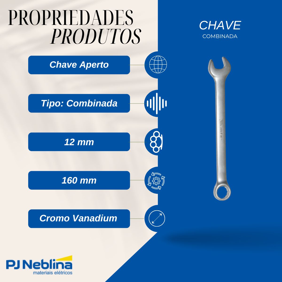 Chave Combinada 12 mm - Mtx