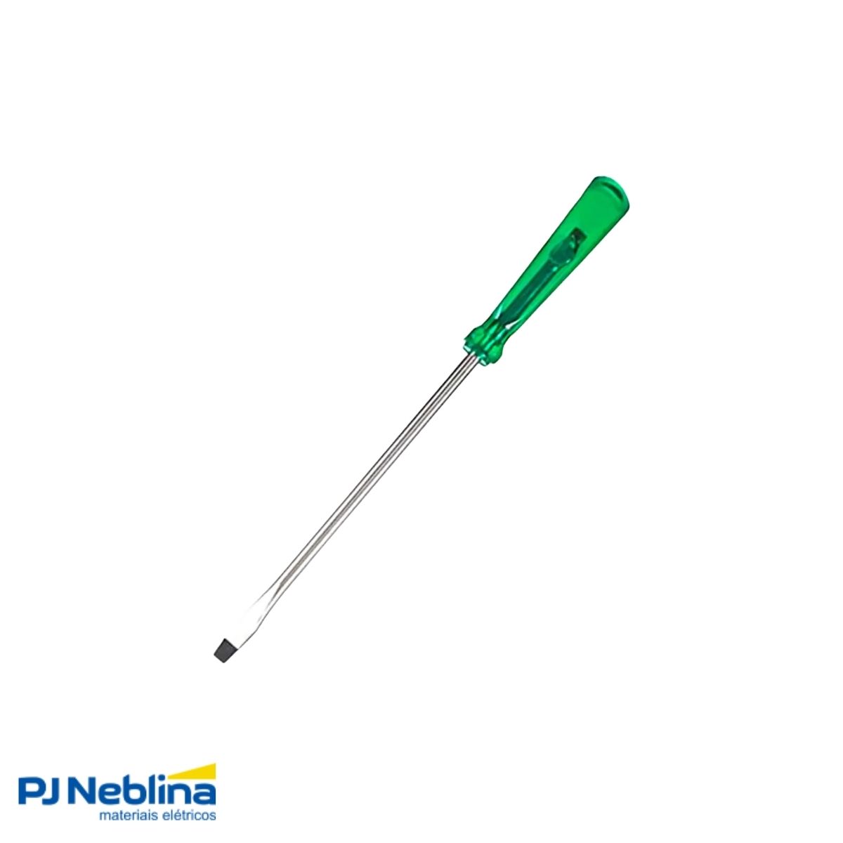Chave Fenda 3/8X6Pol (9,50X150 mm) Cabo Anatômico Verde - Mtx