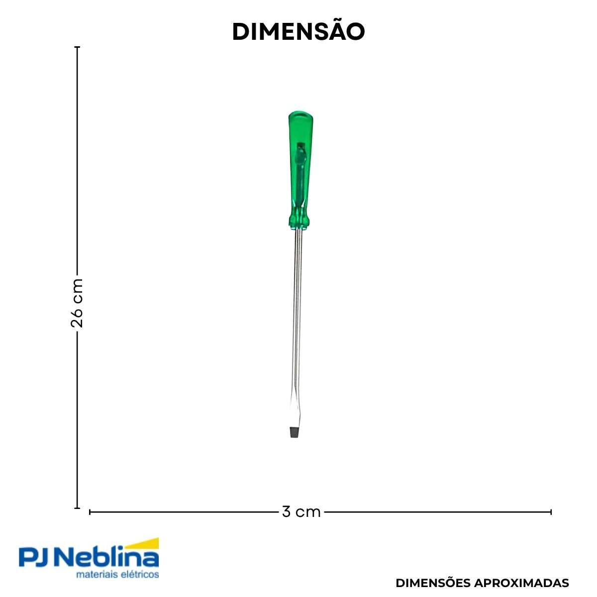 Chave Fenda 3/8X6Pol (9,50X150 mm) Cabo Anatômico Verde - Mtx