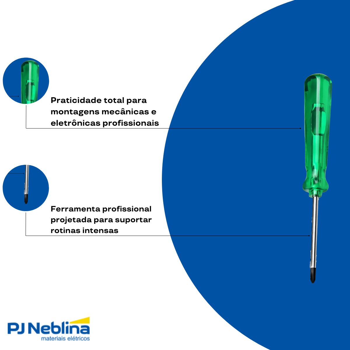 Chave Fenda Ponta Cruzada (Philips) Ph0 1/8X5Pol (3X125Mm) Cabo Anatômico Verde - Mtx