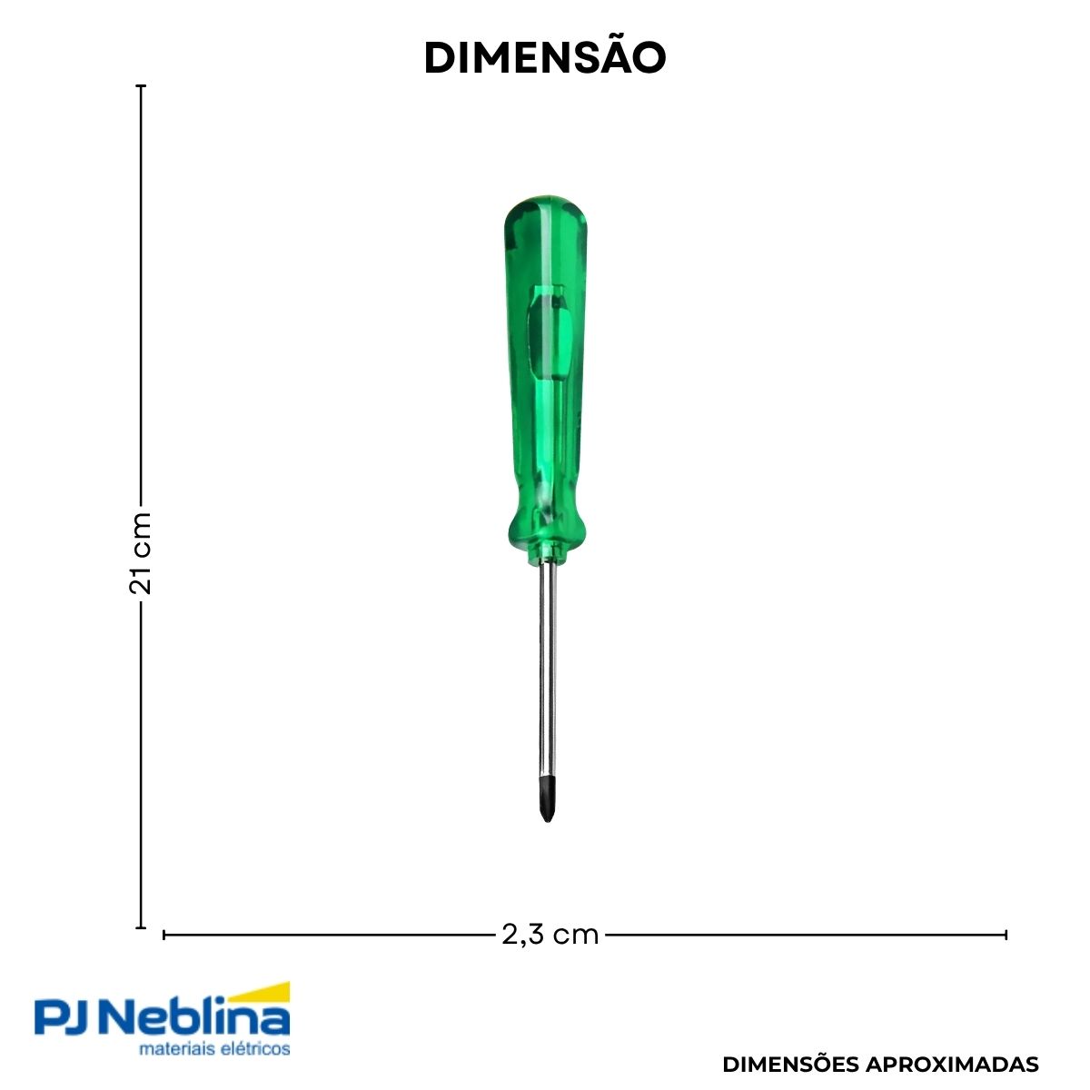 Chave Fenda Ponta Cruzada (Philips) Ph0 1/8X5Pol (3X125Mm) Cabo Anatômico Verde - Mtx