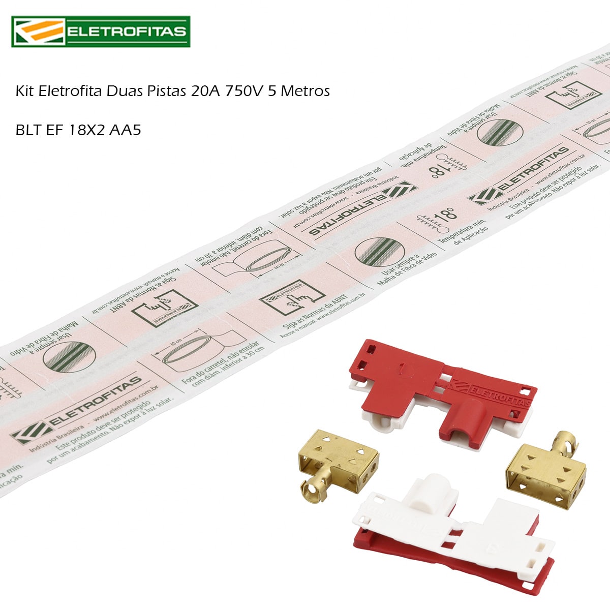 Kit Eletrofita Duas Pistas 20A 750V 5 Metros - Eletrofitas