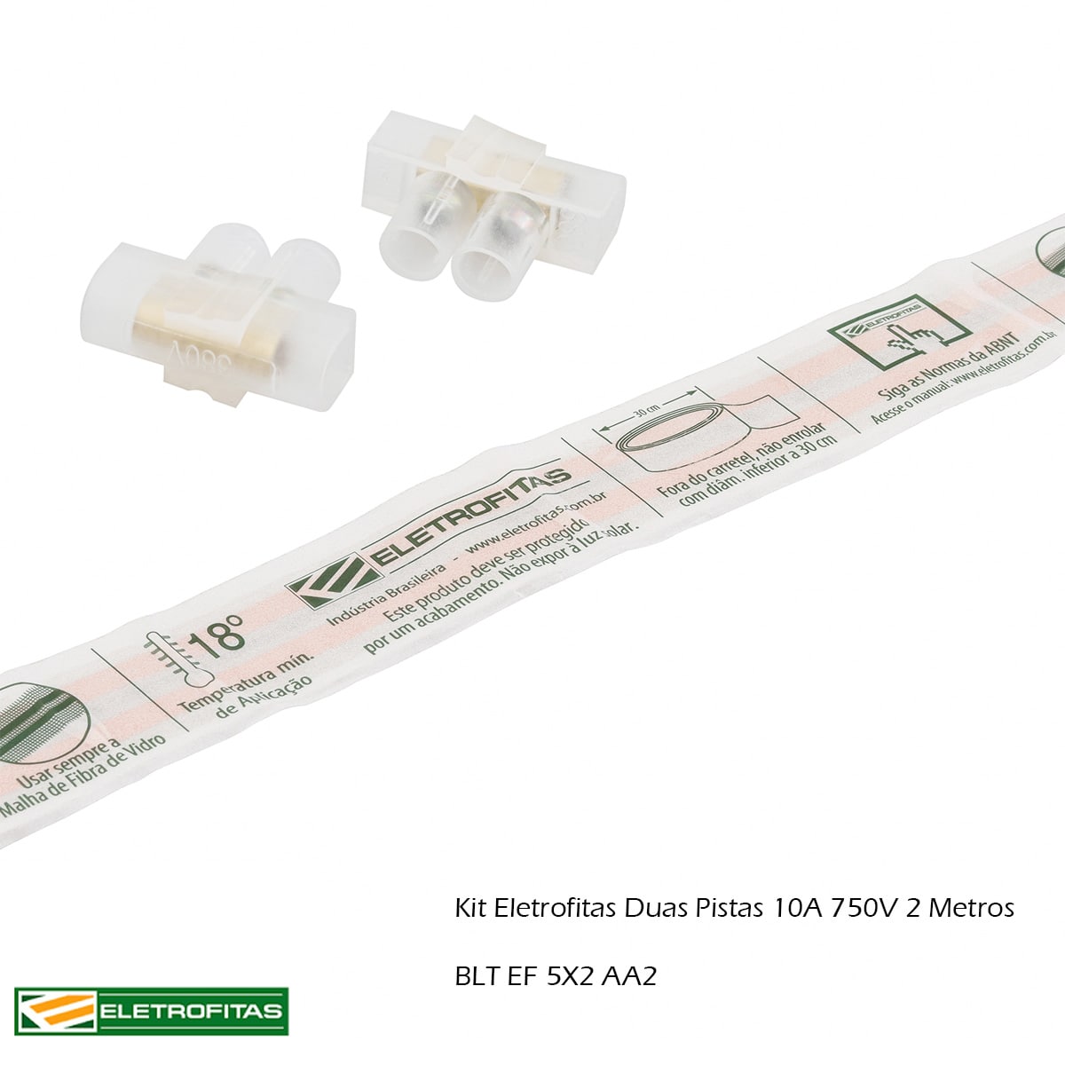 Kit Eletrofita Duas Pistas 10A 750V 2 Metros - Eletrofitas