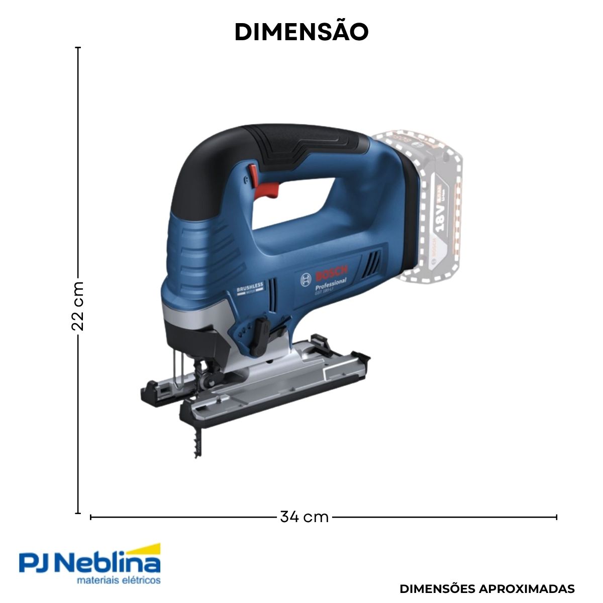 Serra Tico Tico 4 Estágios 18V Azul - Bosch