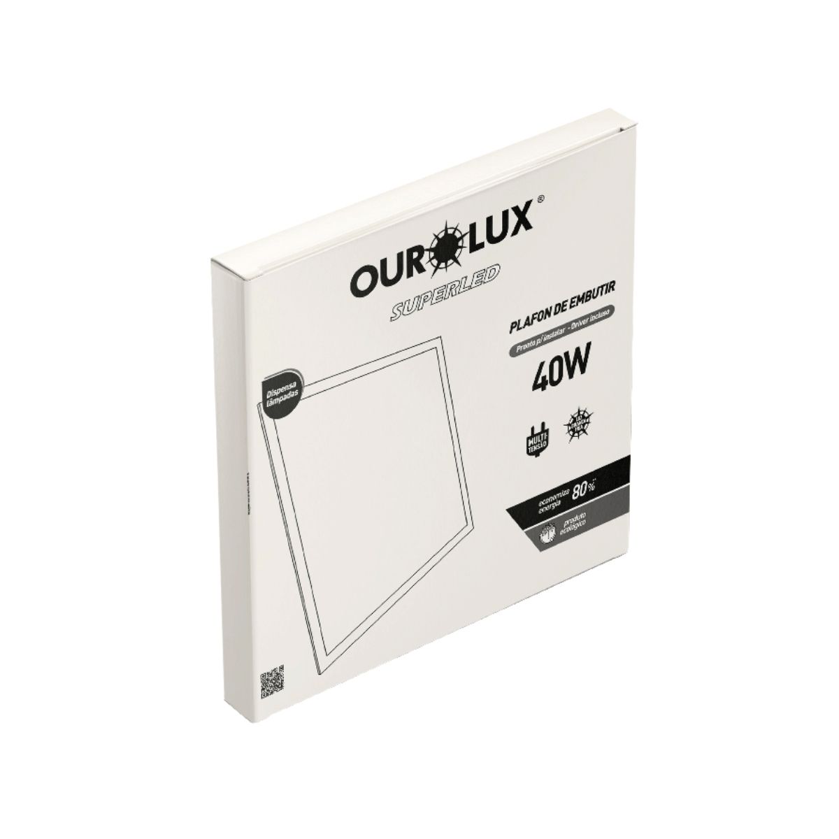 Luminária Plafon Led Sobrepor Branco 40W Bivolt 6500K Branco Frio 3000Lm - Ourolux