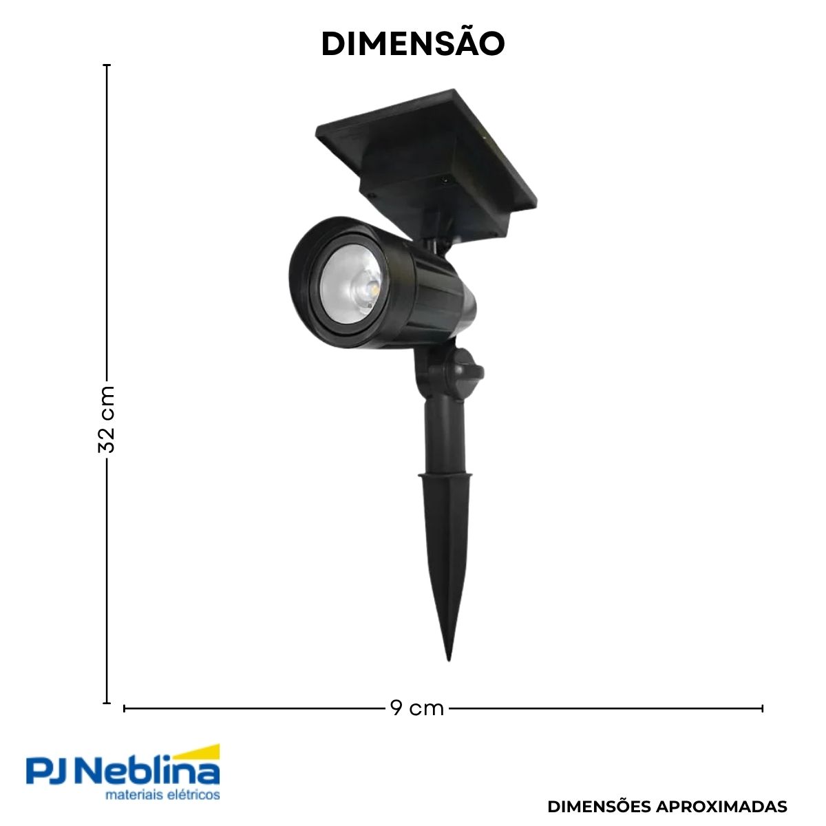 Luminária Espeto Led Jardim Redondo 3W Solar 6500K Branco Frio 50Lm - Ourolux