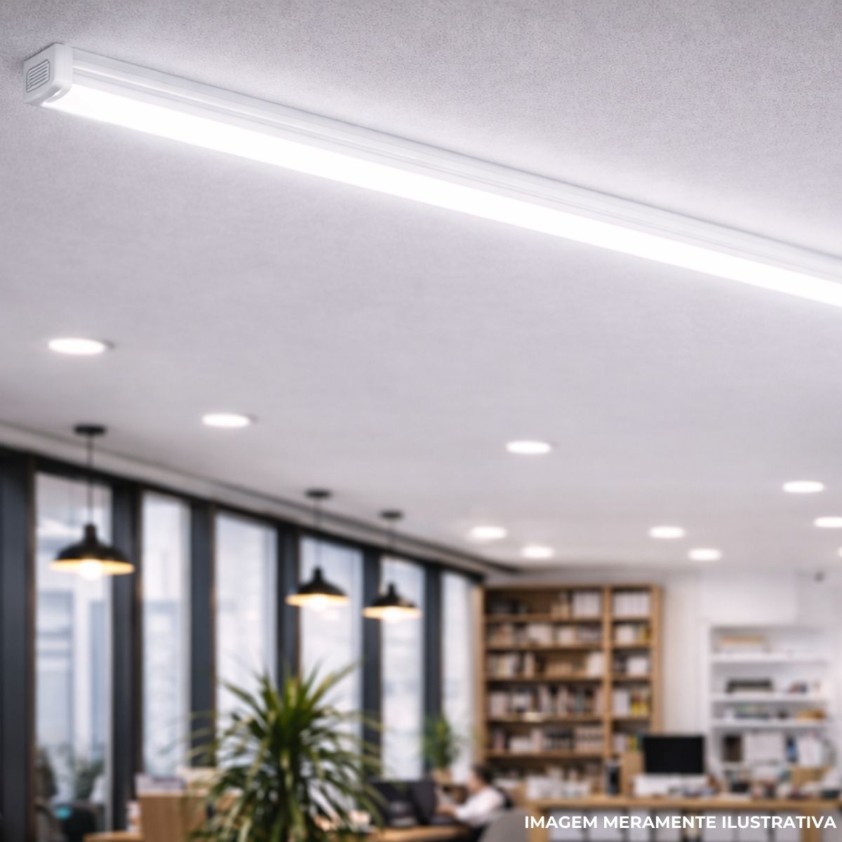 Luminária Linear Led Sobrepor Branco 75W Bivolt 5000K Luz Do Dia 9000Lm Difusor Policarbonato - Ledvance