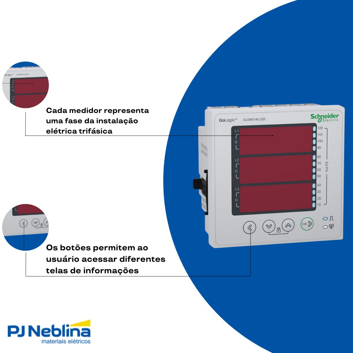 Medidor Digital de Energia Classe 1 com RS485 METSEGLDM3141 - Schneider