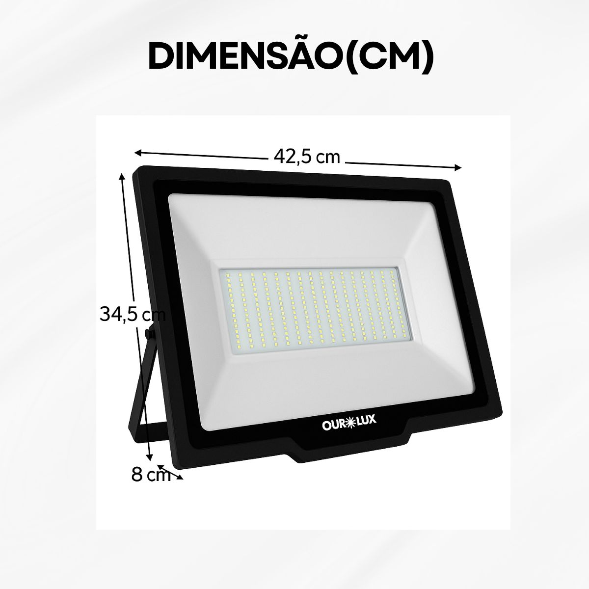 Luminária Refletor Led Sobrepor 400W Bivolt 6500K Branco Frio 32000Lm Ourolux