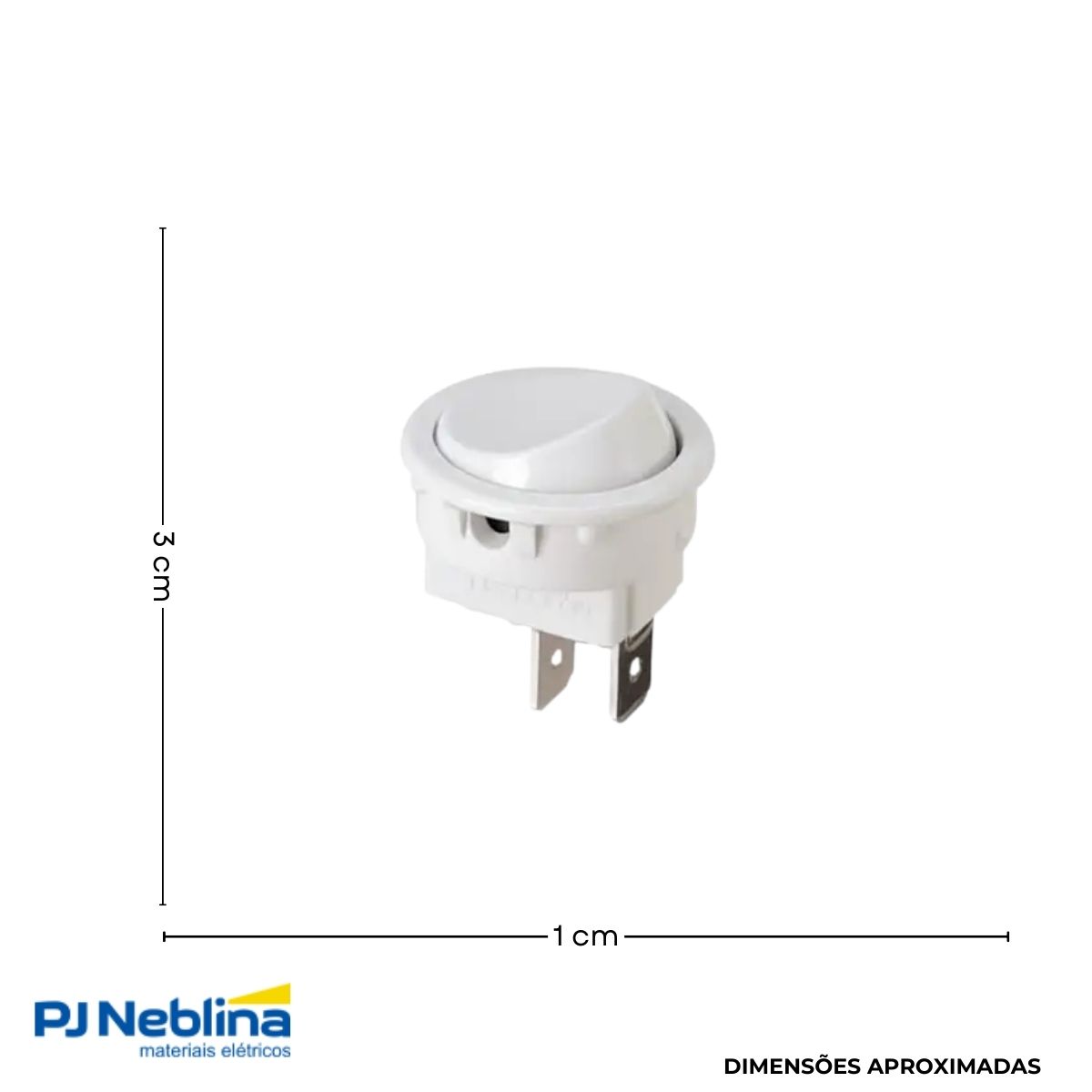 Chave Interruptor Tecla Poliamida Unipolar Liga/Desligado 10/6A 120/250V Bc Standard Terminal Faston - Margirius