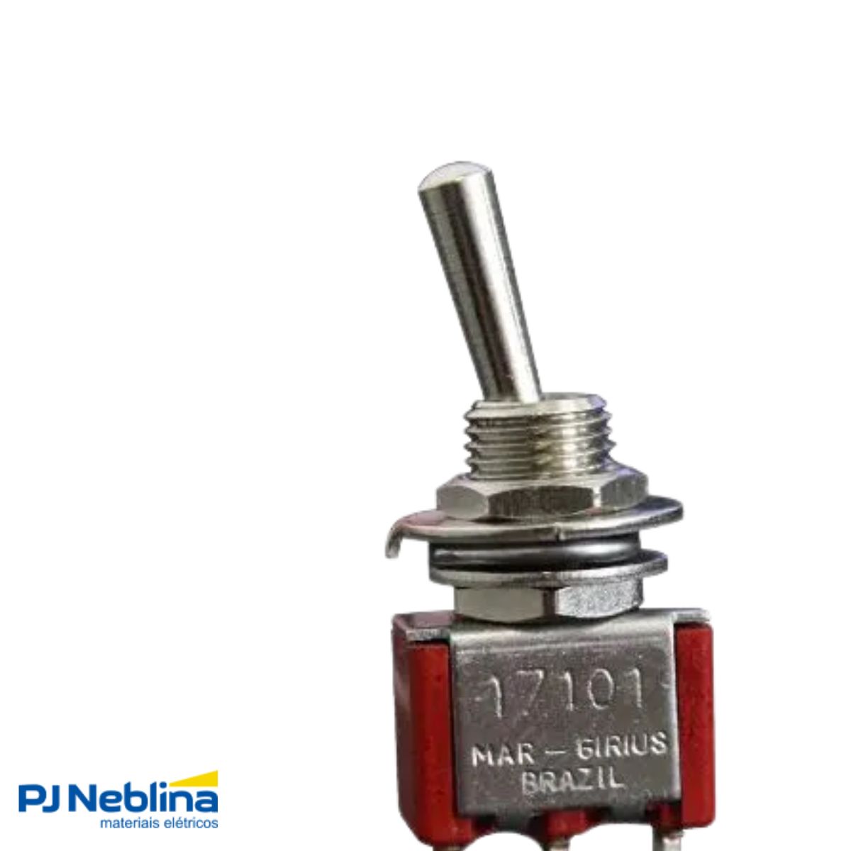 Chave Interruptor Alavanca Metalica Unipolar Liga/Liga 3/1A 120/250V Cromada Standard Terminal Faston - Margirius