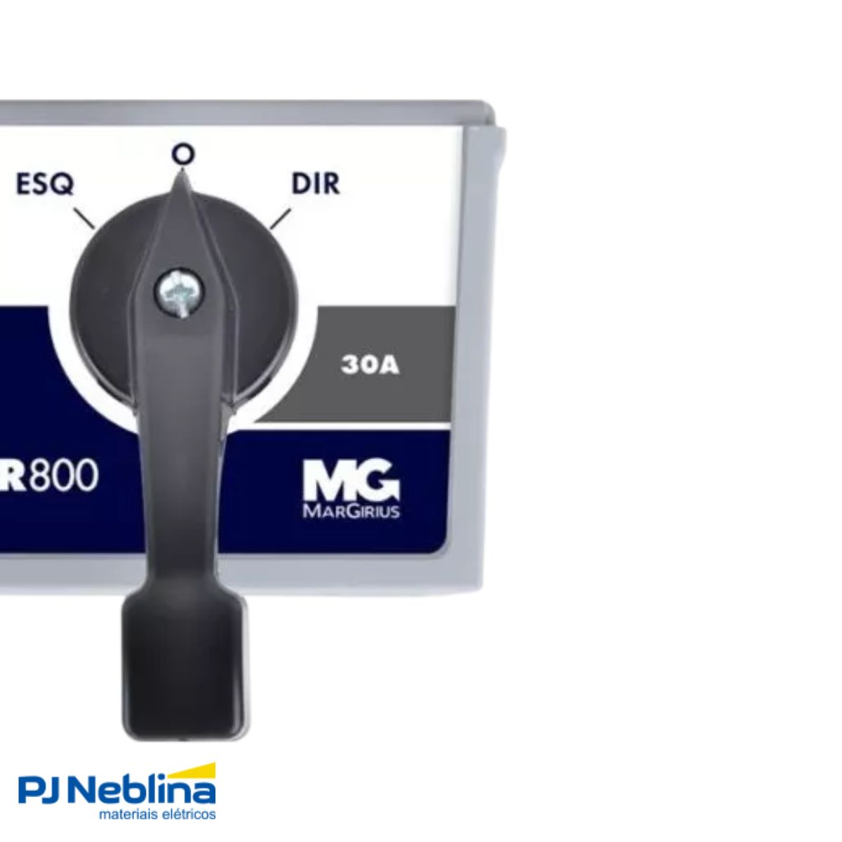 Chave Rotativa Reversora 3 Polos 30A 220V 3 Pos 45G Preto Sobrepor Caixa Aço - Margirius