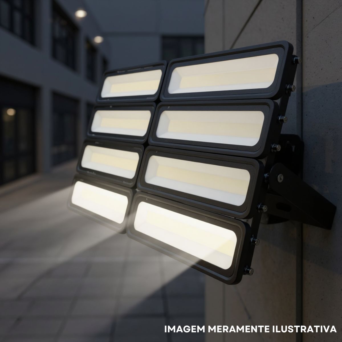 Luminária Refletor Led Facciata Sobrepor Pt 400W Bivolt 6500K Branco Frio 40000Lm Dif Vidro Temp 120G Ip66 - Avant