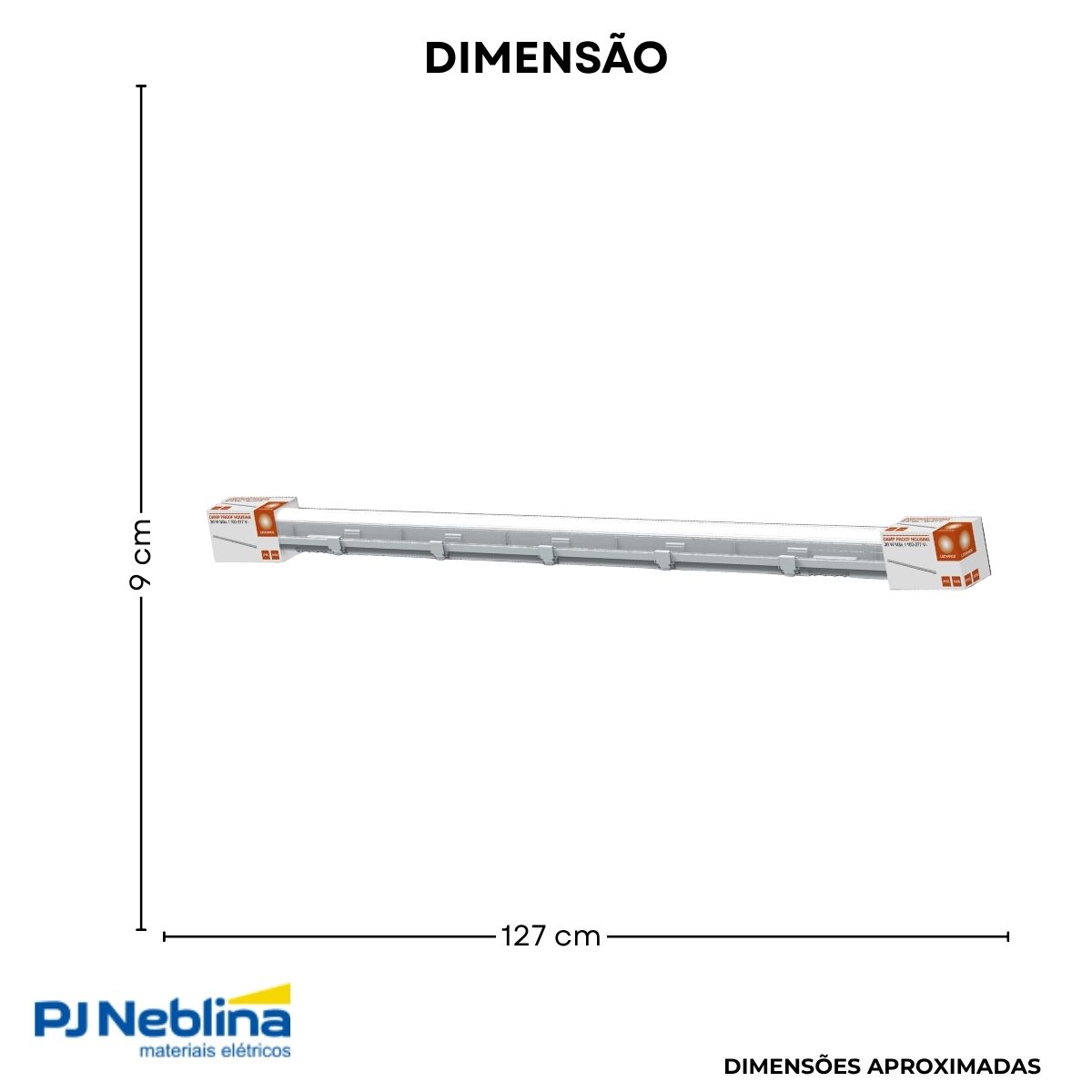 Luminária Hermética Tubular Sobrepor P/Lamp T5/T8 24W G5/G13 Cz Difusor Policarbonato Ip65 - Ledvance