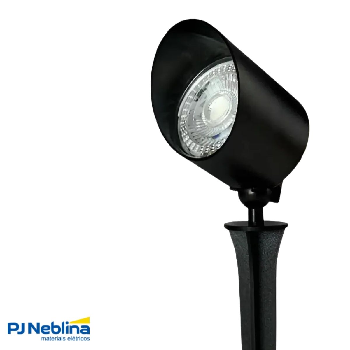 Luminária Solo Led Embutir Redondo Preto 7W Bivolt Ambar 450Lm - Luminatti