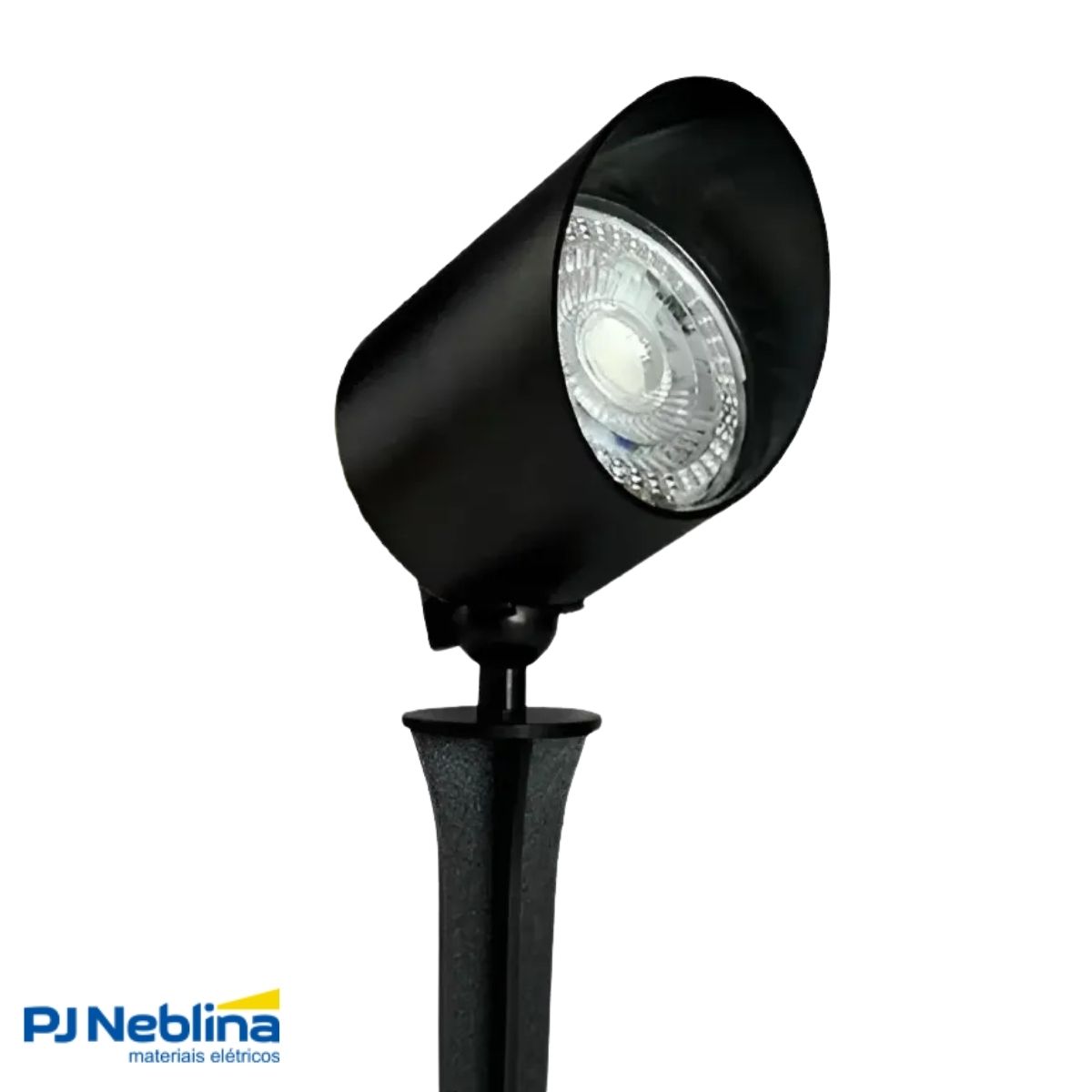 Luminária Solo Led Embutir Redondo Preto 7W Bivolt Ambar 450Lm - Luminatti