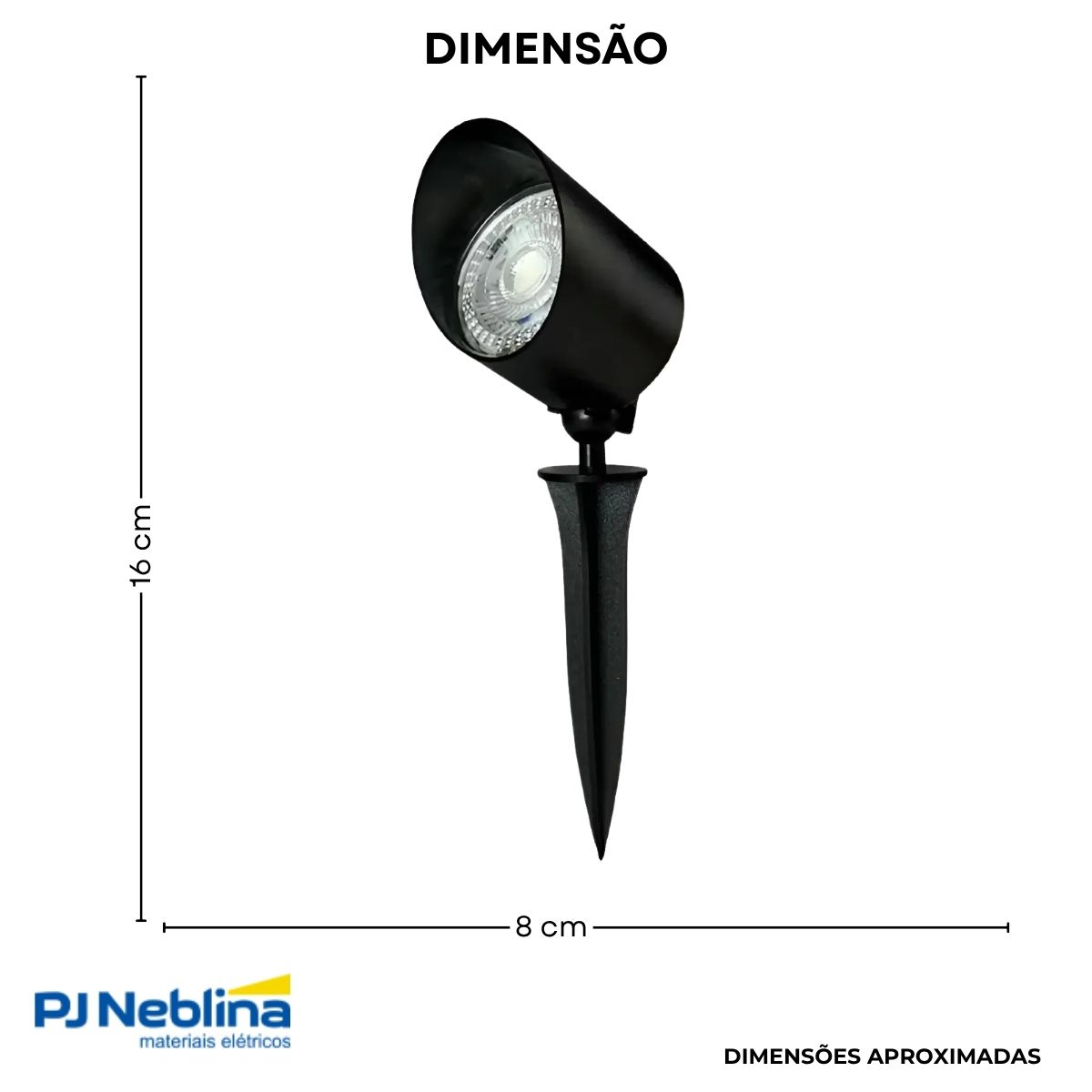 Luminária Solo Led Embutir Redondo Preto 7W Bivolt Ambar 450Lm - Luminatti