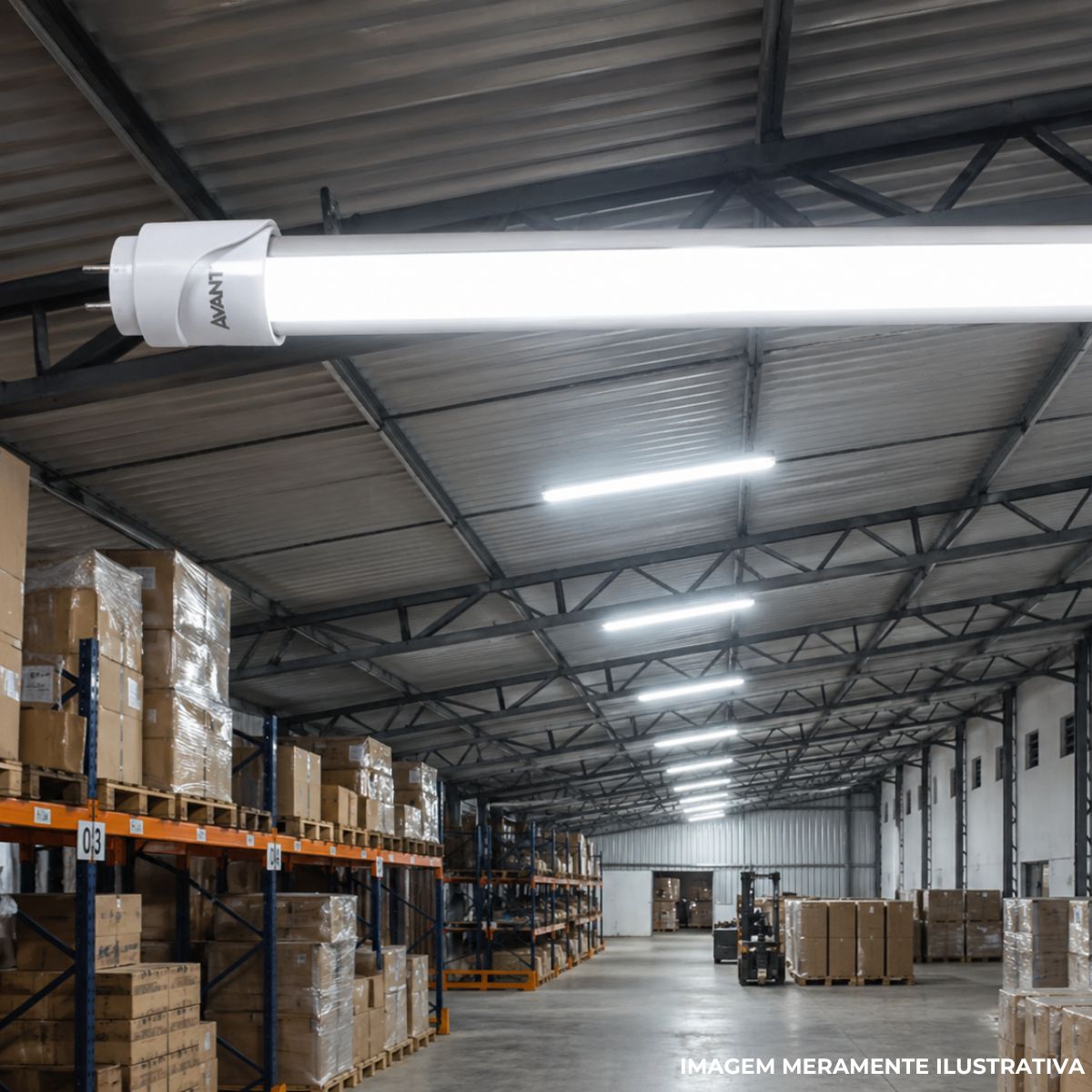 Lâmpada Led Tubular Ho T8 40W Bivolt G13 6500K Branco Frio Luz Branca 3800Lm 2400Mm Policarbonato - Avant