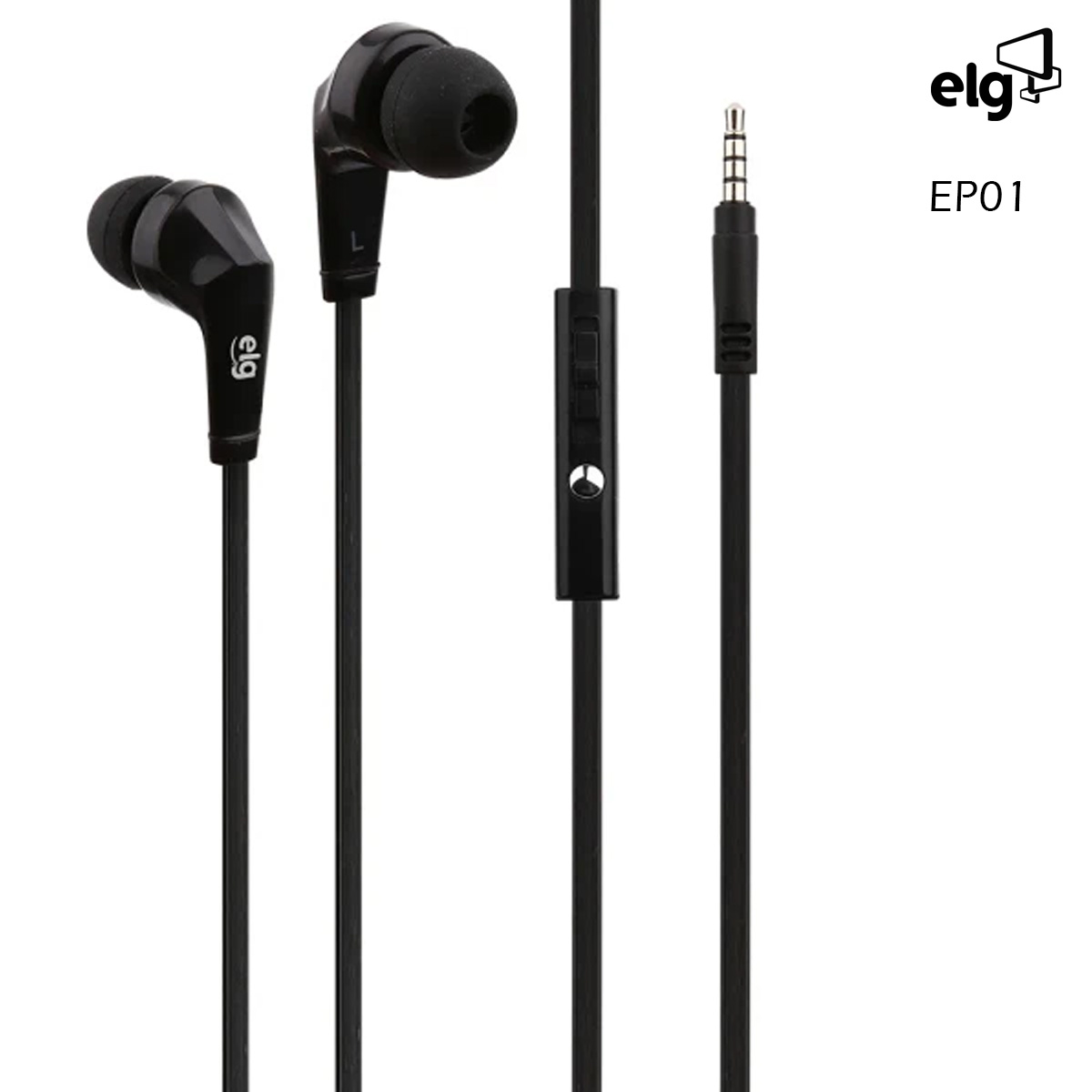 Fone De Ouvido Intra-auricular Com Microfone Preto 1,2 Metros EP01 - Elg