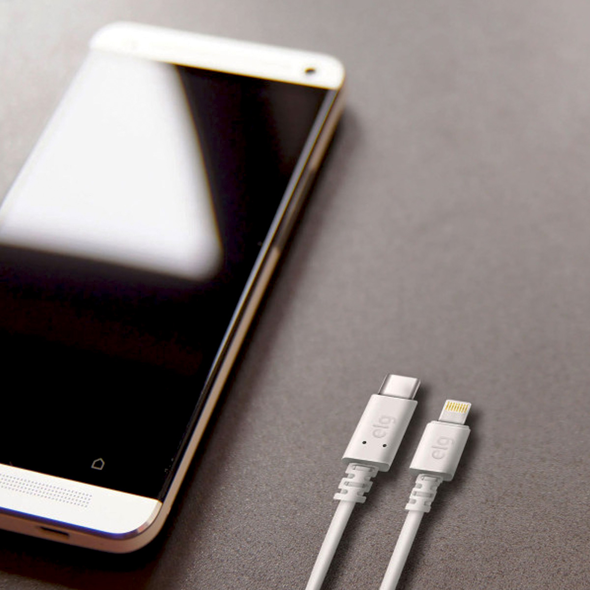 Cabo Usb Tipo C/Lightning Carregador Branco 1 Metro Reforçado TCL20 - Elg