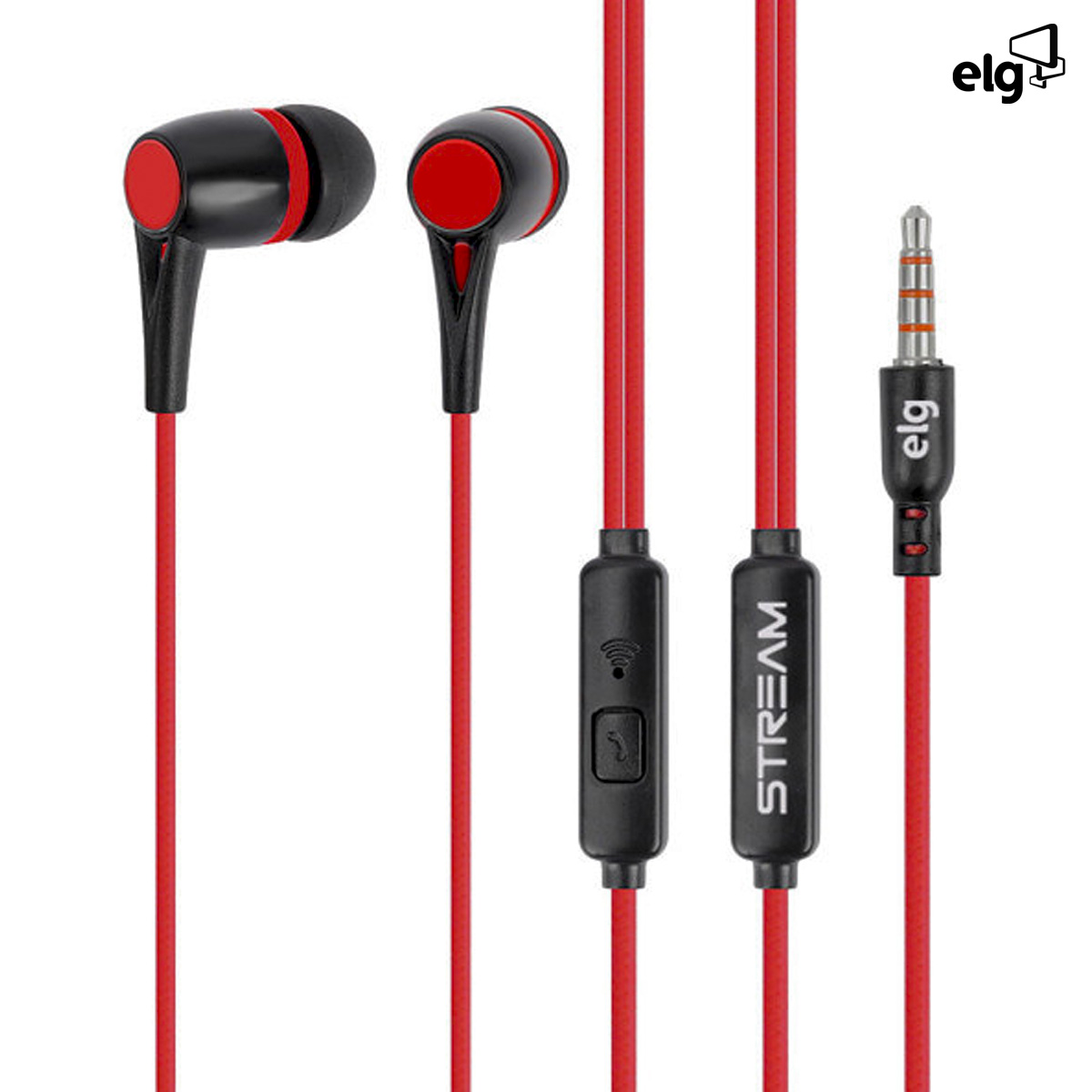 Fone De Ouvido Intra-auricular Com Microfone 113dB Preto/Vermelho 1,2 Metros STR05RB - Elg