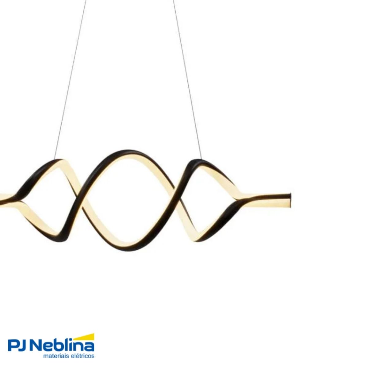 Luminária Pendente Led Horizon Dna Preto 48W Bivolt 3000K Branco Quente 2490Lm - Hevvy