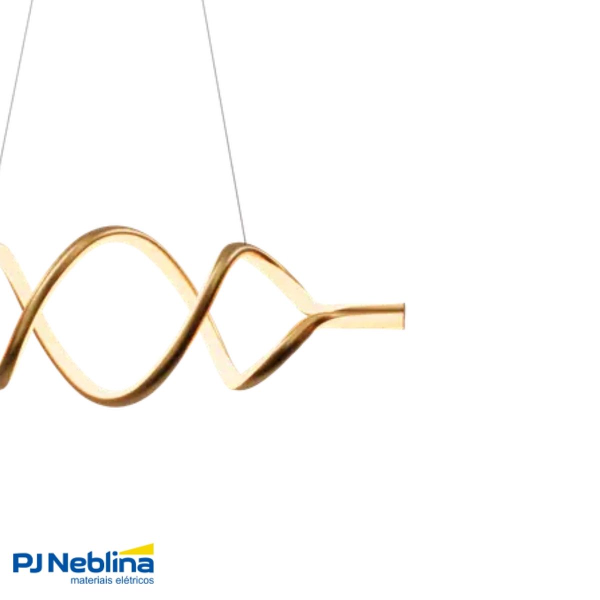 Luminária Pendente Led Horizon Dna Dourado 48W Bivolt 3000K Branco Quente 2490Lm - Hevvy