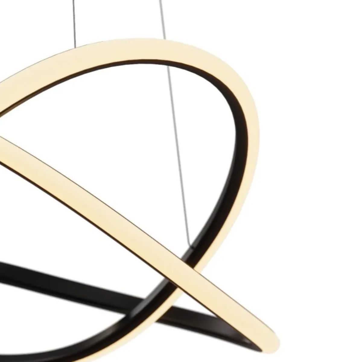 Luminária Pendente Led Horizon Snail Preto 60W Bivolt 3000K Branco Quente 3200Lm - Hevvy