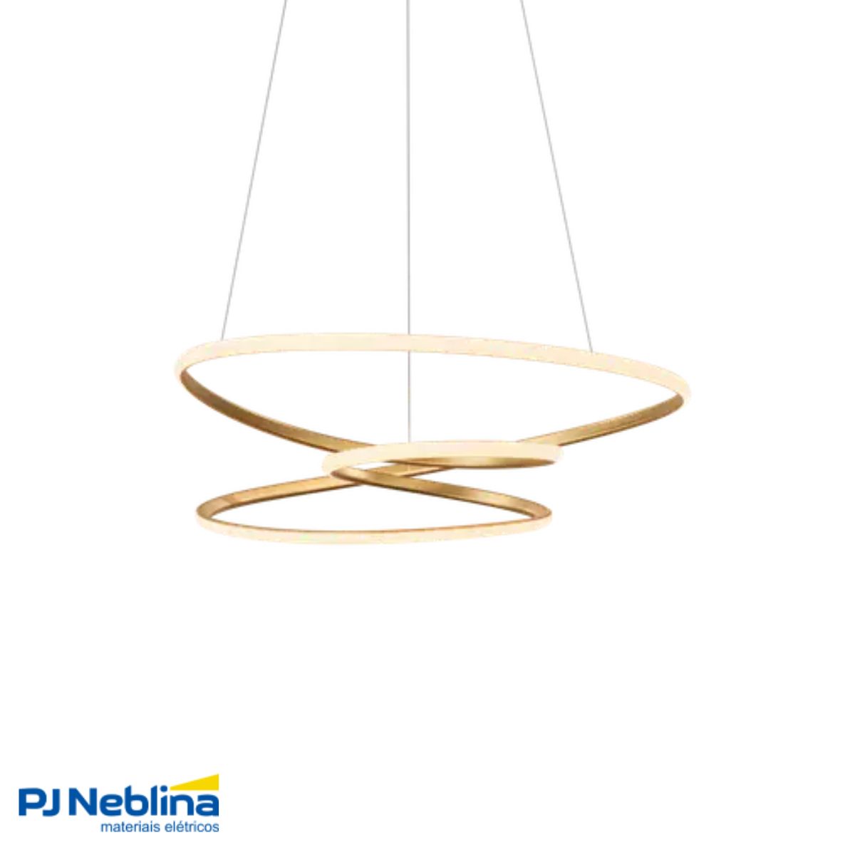 Luminária Pendente Led Horizon Snail Dourado 60W Bivolt 3000K Branco Quente 3200Lm - Hevvy