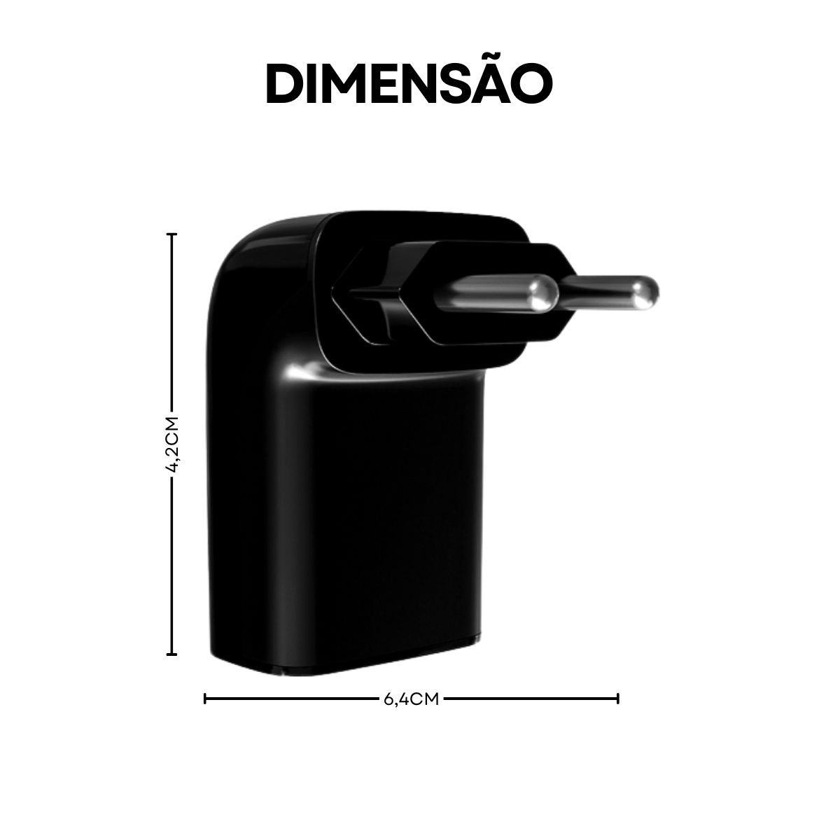 Protetor Surto Dps Tomada Iclamper Pocket Fit 2 Polos Bivolt 10A 6Ka Preto Classe III - Clamper