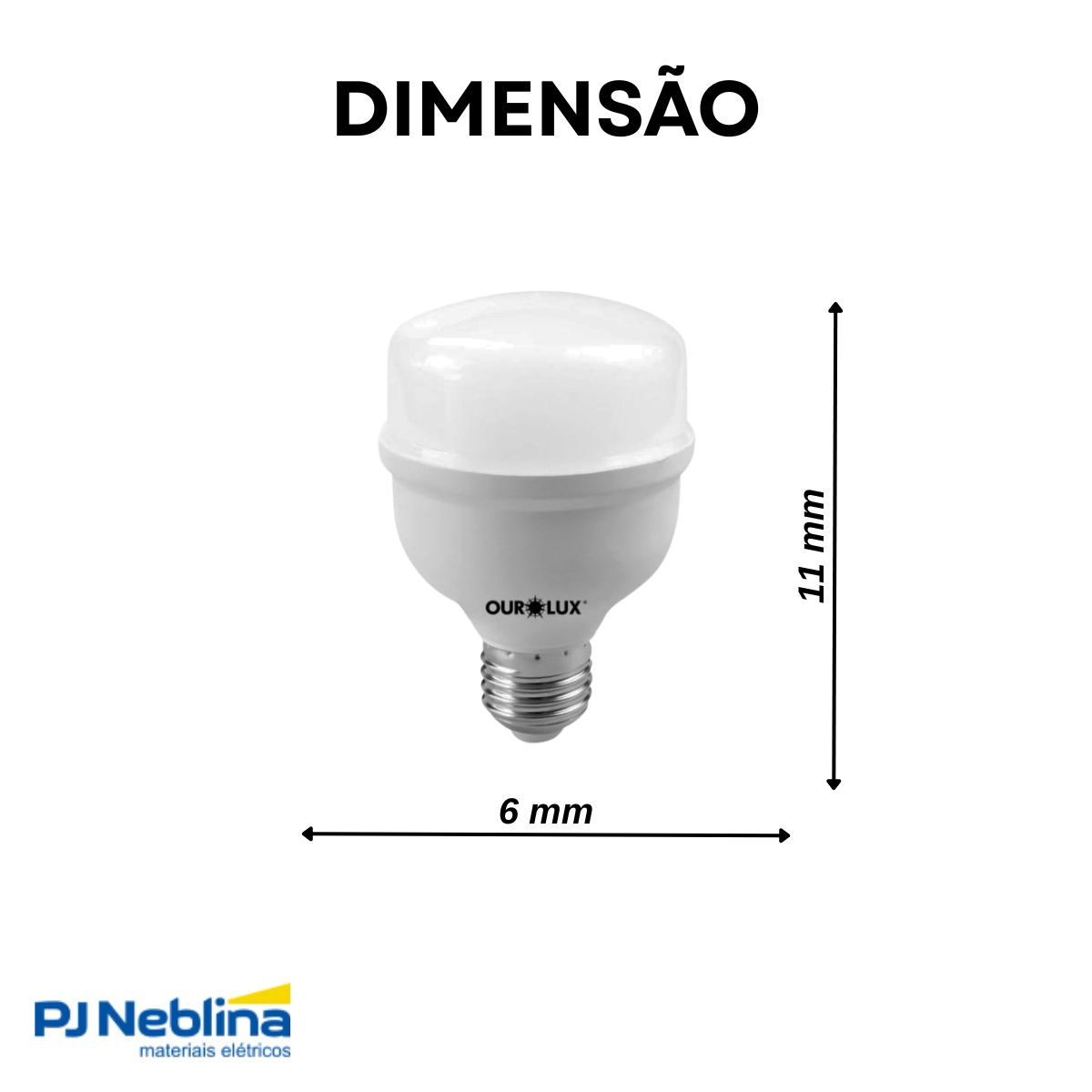 Lampada Led Bulbo Alta Potencia T 20w Bivolt E27 3000k Branc