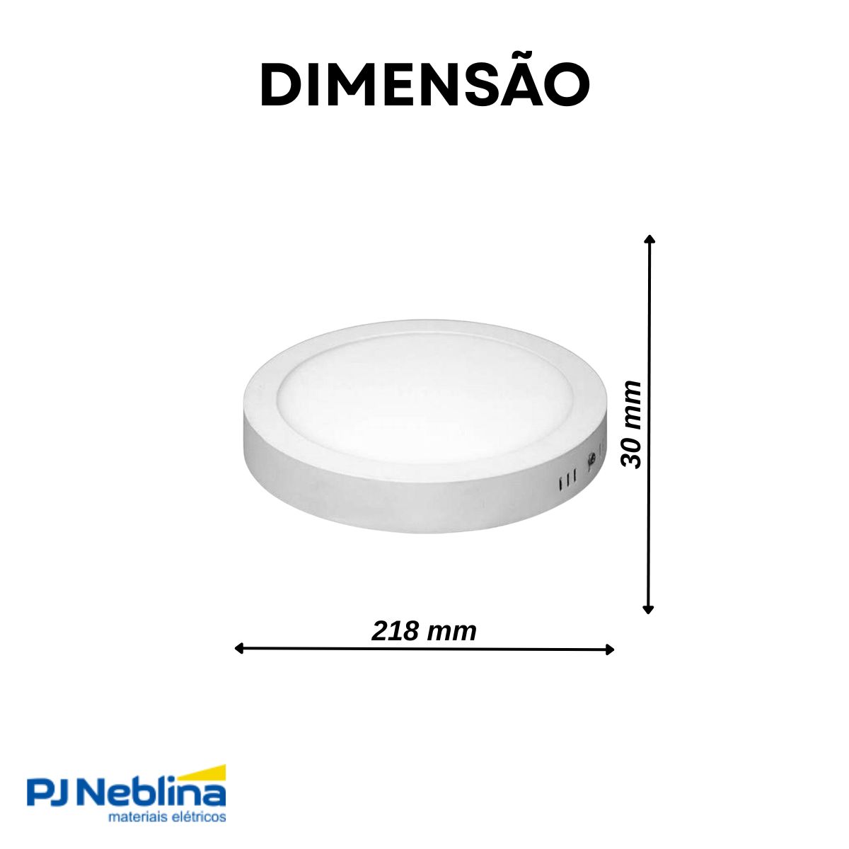 Luminária Painel Led Sobrepor Redondo Branco 18W Bivolt 6500K Branco Frio 1400Lm C/Sensor Presença - Ourolux