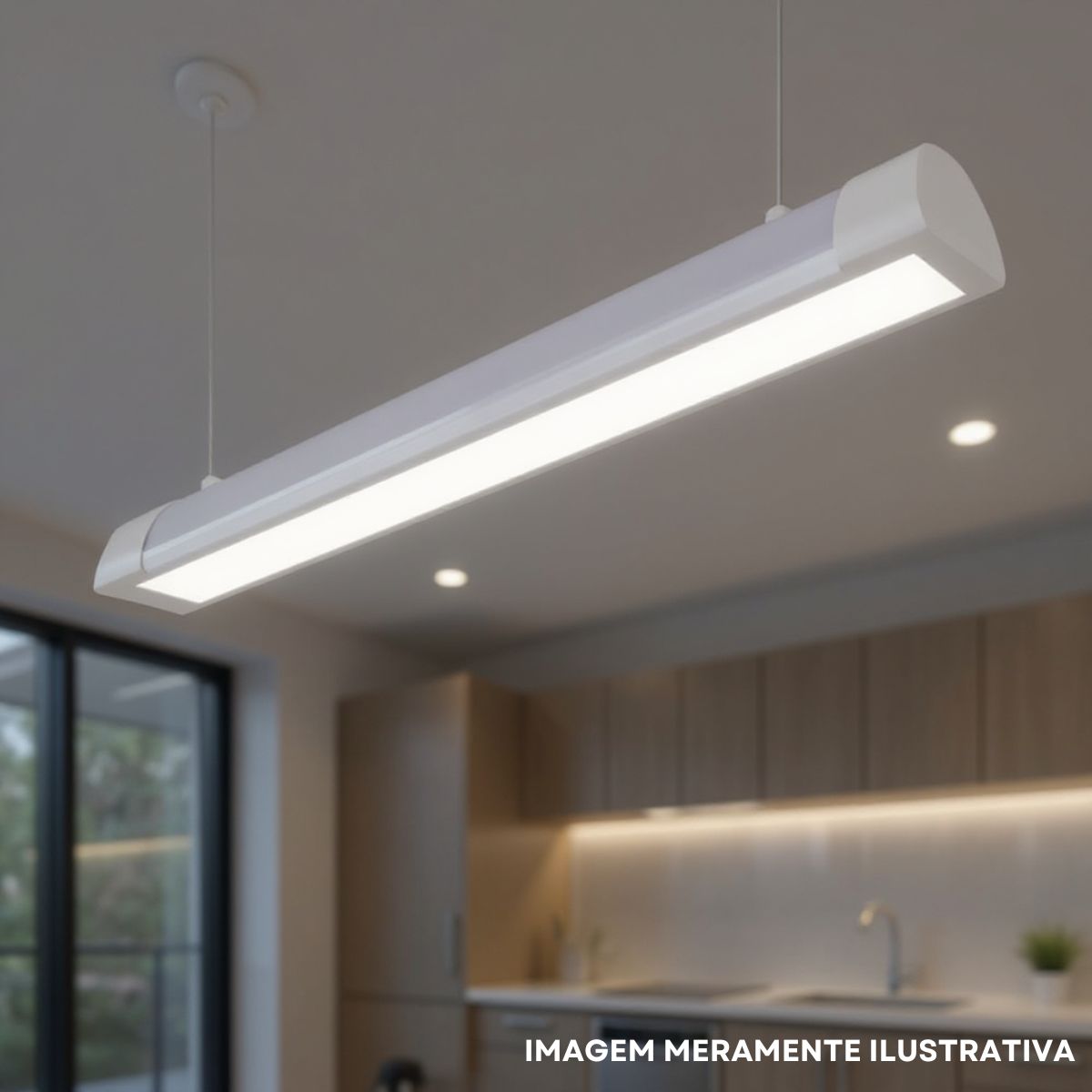 Luminária Perfil Led Sobrepor Retângulo Branco 72W Bivolt 6500K Branco Frio 4680Lm Dif Acrílico Leitoso - Ourolux