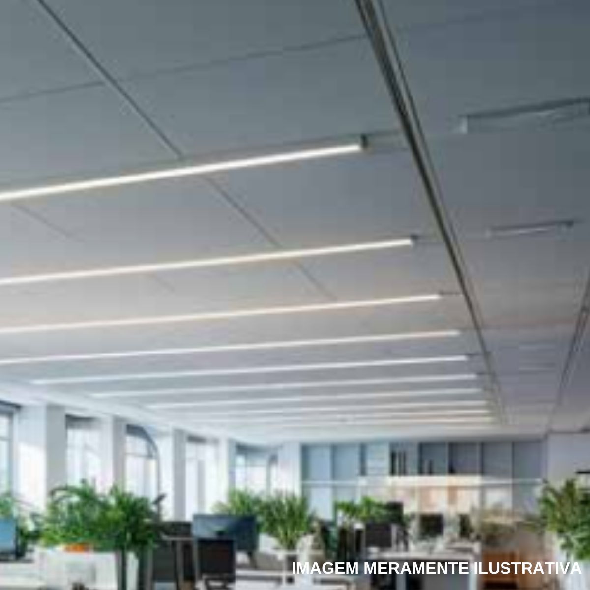 Luminária Linear Led Sobrepor Slim 36W Bivolt 6500K Luz Branca - Ourolux