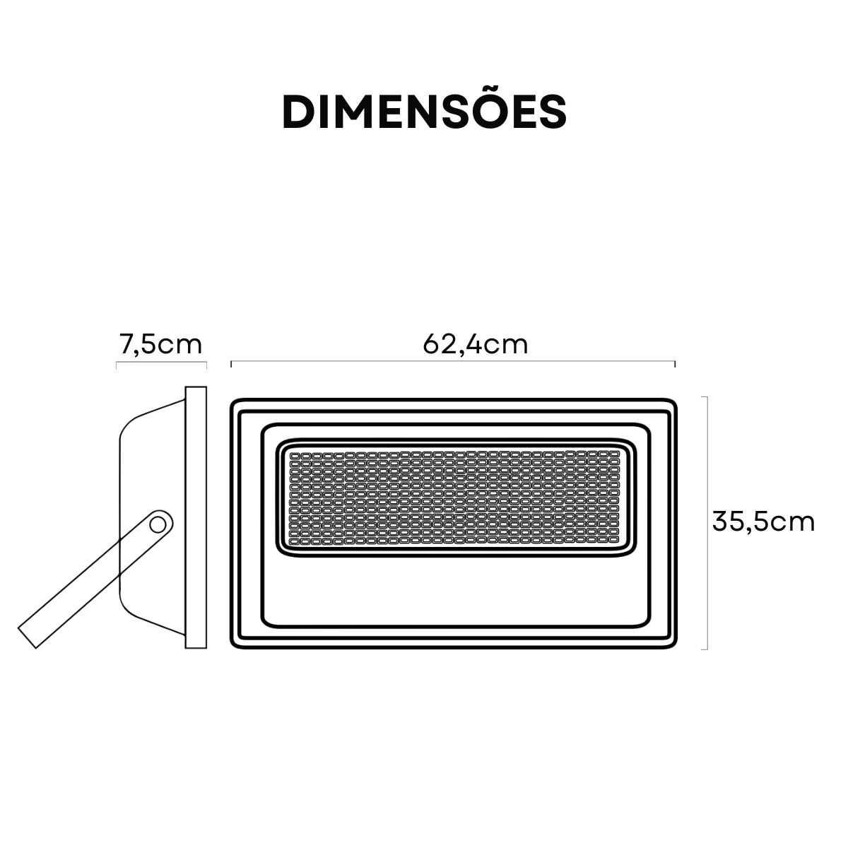 Refletor Led Preto 800W Bivolt Branco Frio 62000Lm - Ourolux