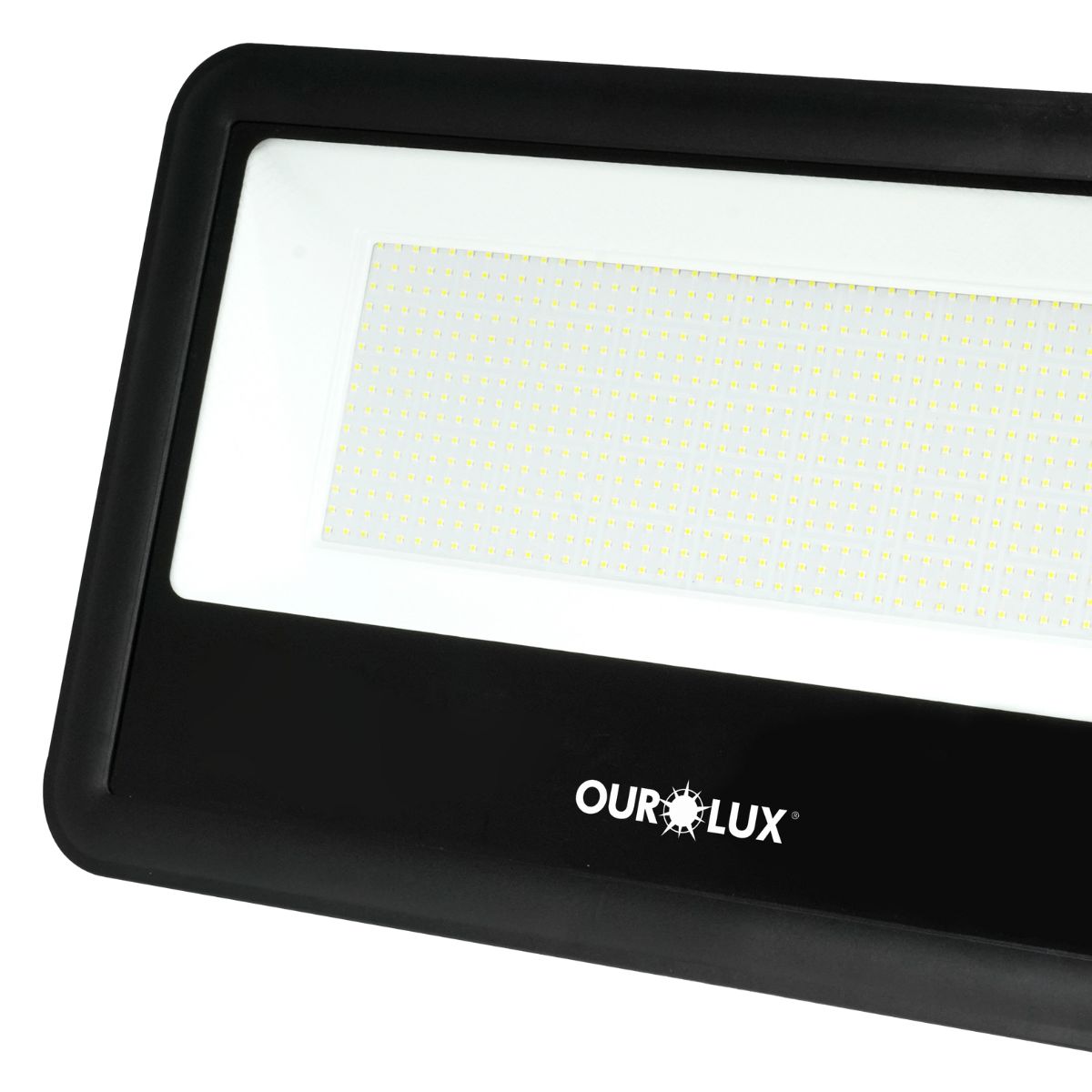 Refletor Led Preto 1000W Bivolt Branco Frio 79500Lm - Ourolux