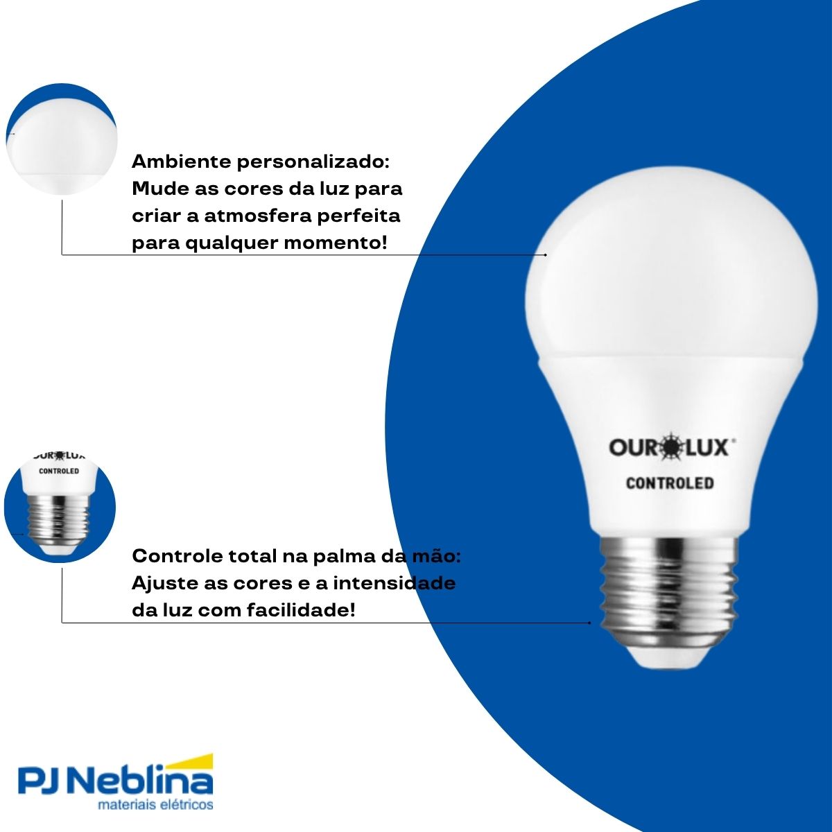 Lampada Led Bulbo A60 9w Bivolt E27 Rgb C/controle