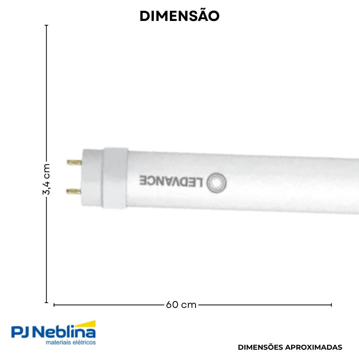 Lampada Led Tubular T8 9w Bivolt G13 5000k Luz do Dia Luz Br