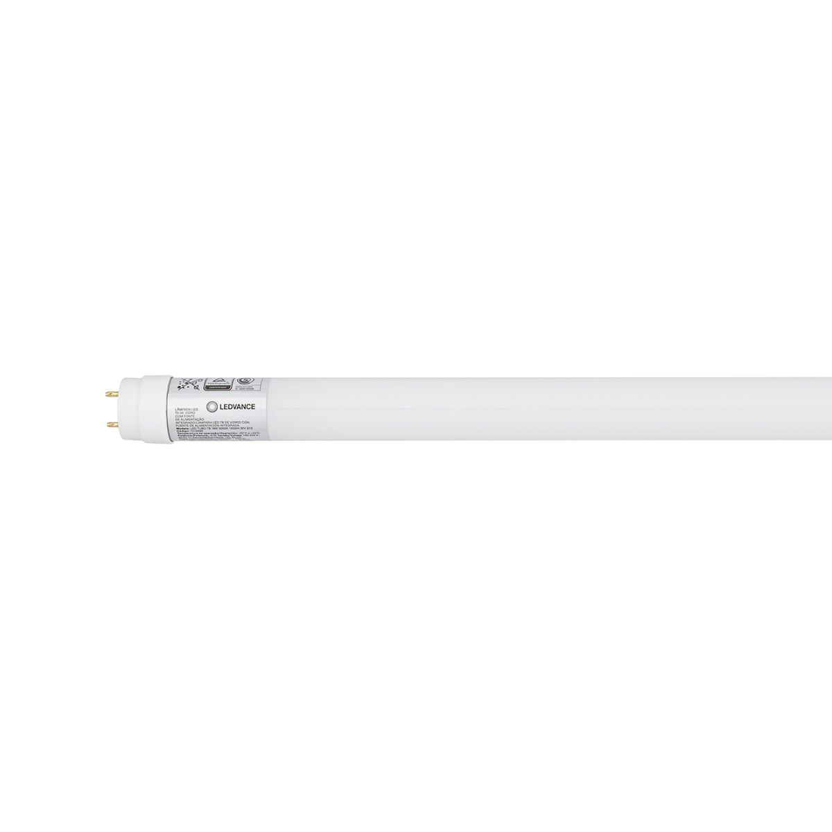 Lâmpada Led Tubular T8 18W Bivolt G13 3000K Branco Quente Luz Amarela 1850Lm 1200Mm Vidro - Ledvance