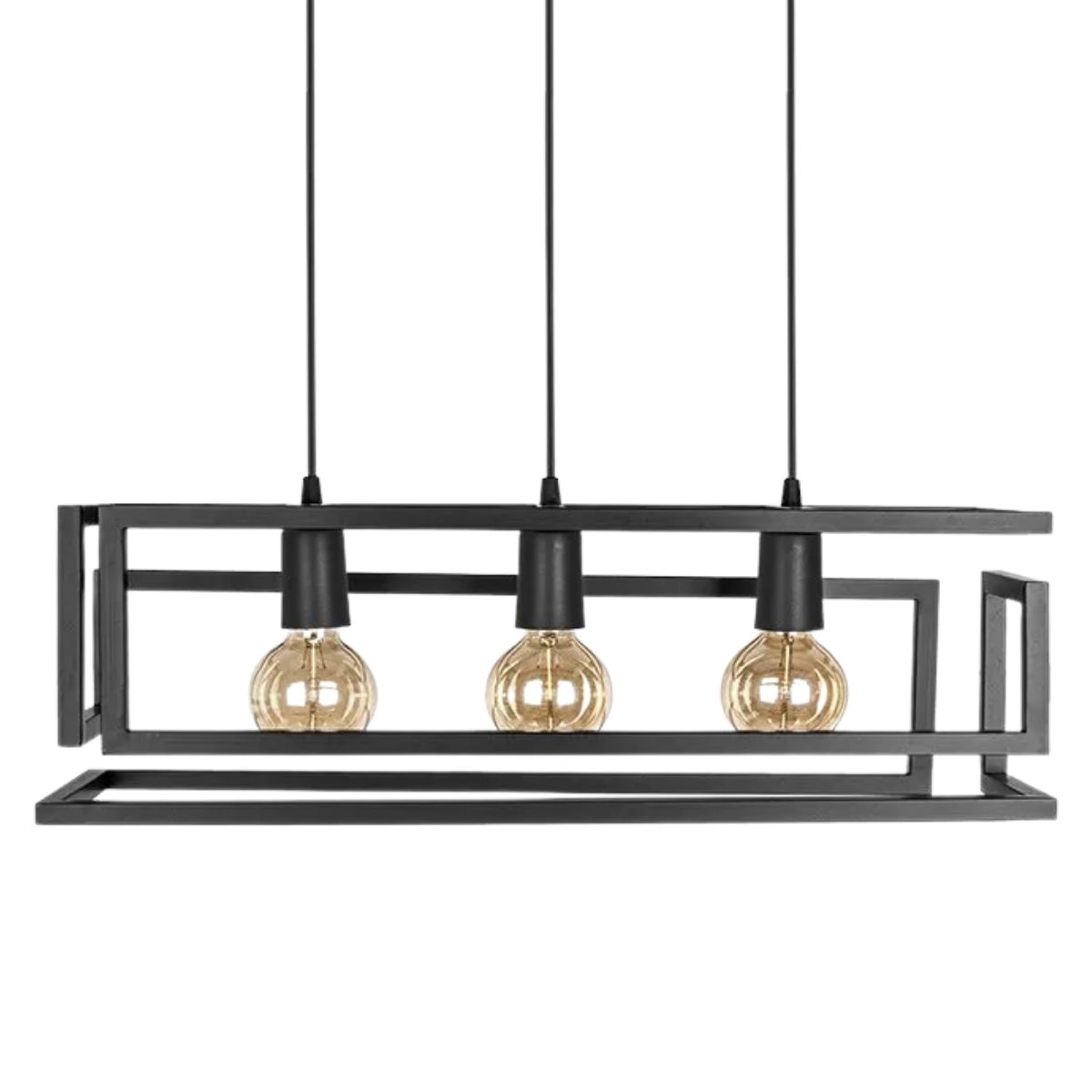 Luminária Pendente Konin Preto 3 Lâmpadas - Kin Light
