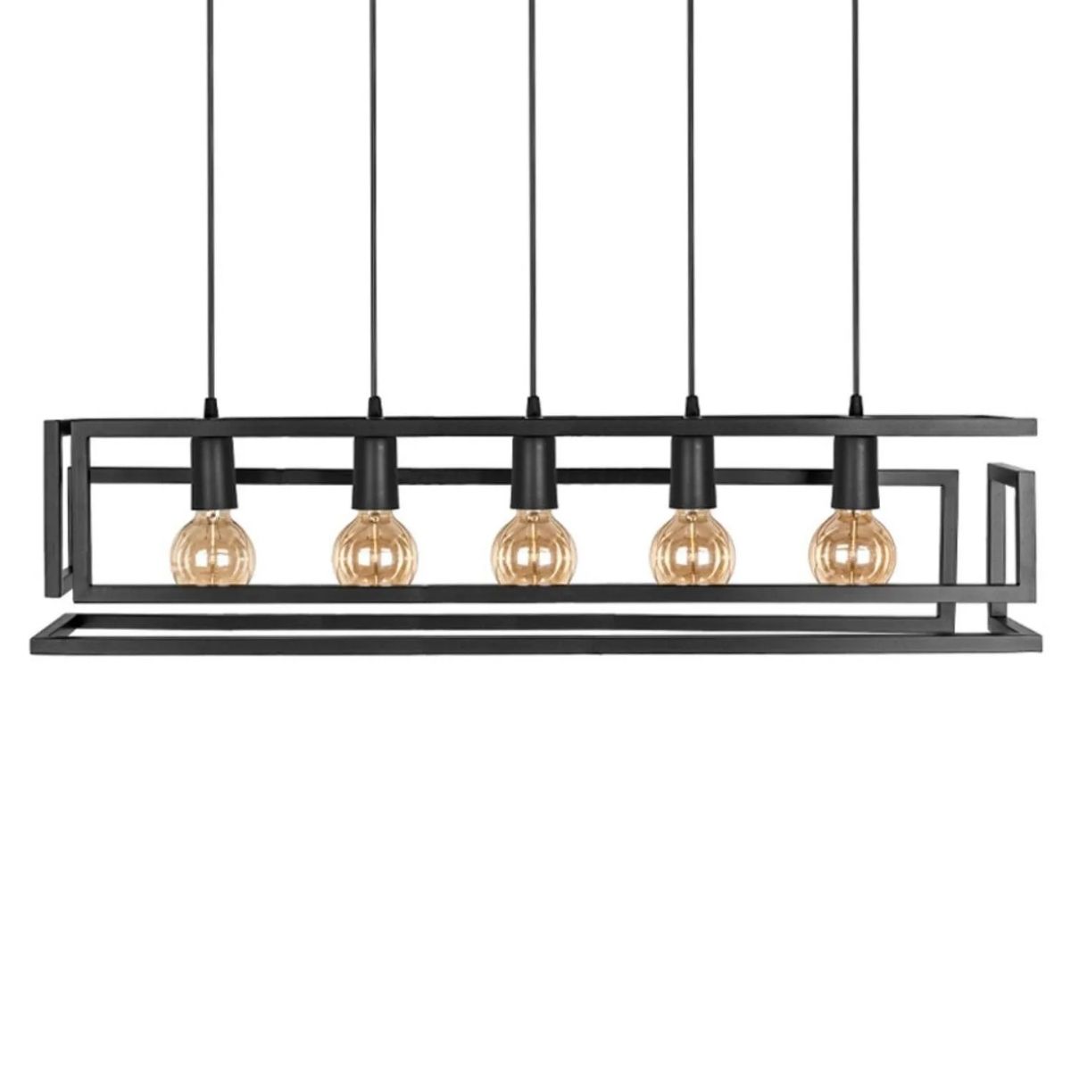 Luminária Pendente Konin Preto 5 Lâmpadas - Kin Light