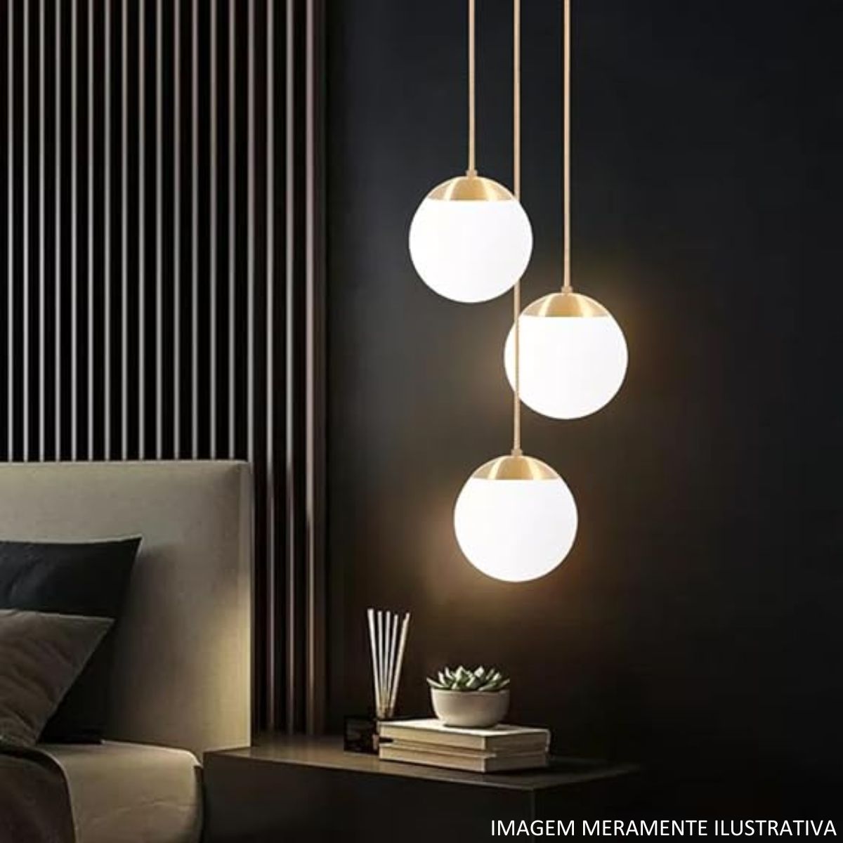 Luminária Pendente Hanover Champanhe e Dourado - Kin Light