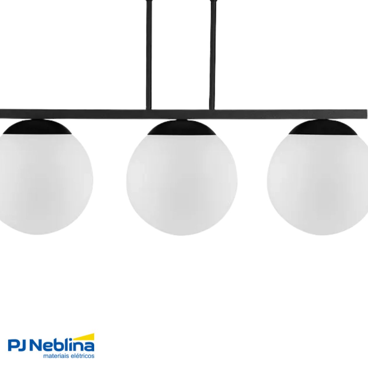 Luminaria Pendente Hanover Pt 3xe27 Globo Fosco