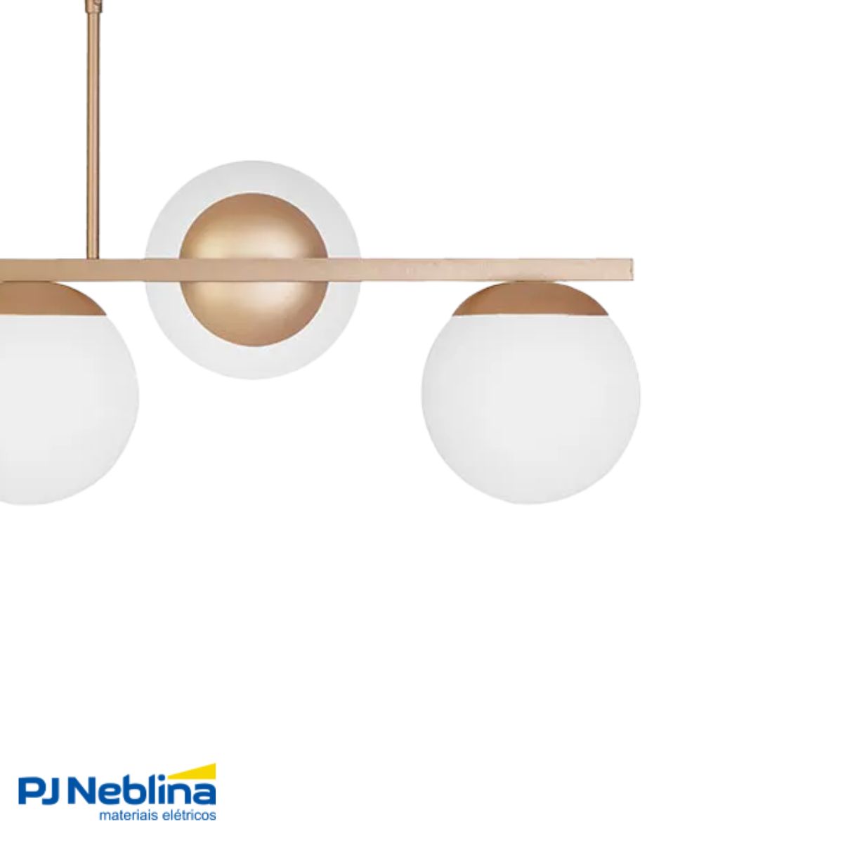 Luminaria Pendente Hanover Champanhe/dourado 5xe27 Globo Fos