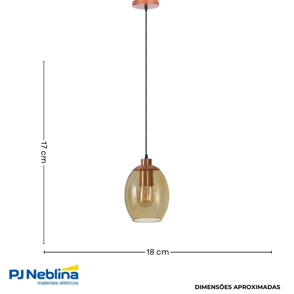 Luminaria Pendente Mascate Ambar E27