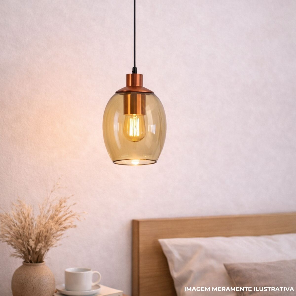 Luminaria Pendente Mascate Ambar E27