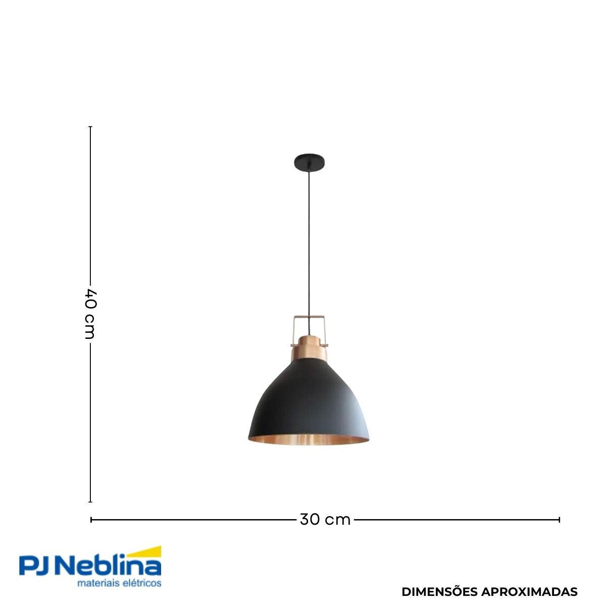 Luminaria Pendente Oviedo Pt/cobre E27