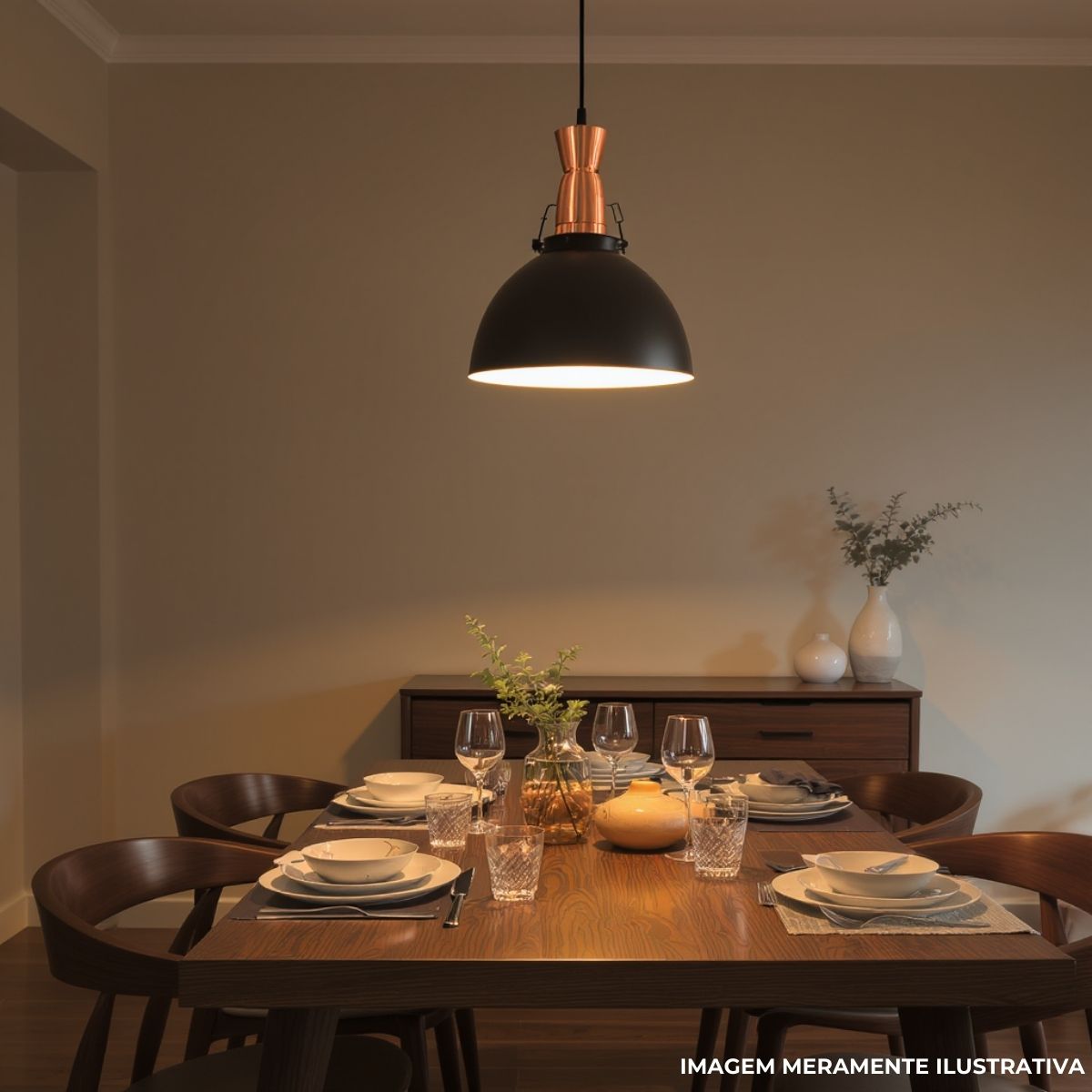 Luminaria Pendente Oviedo Pt/cobre E27