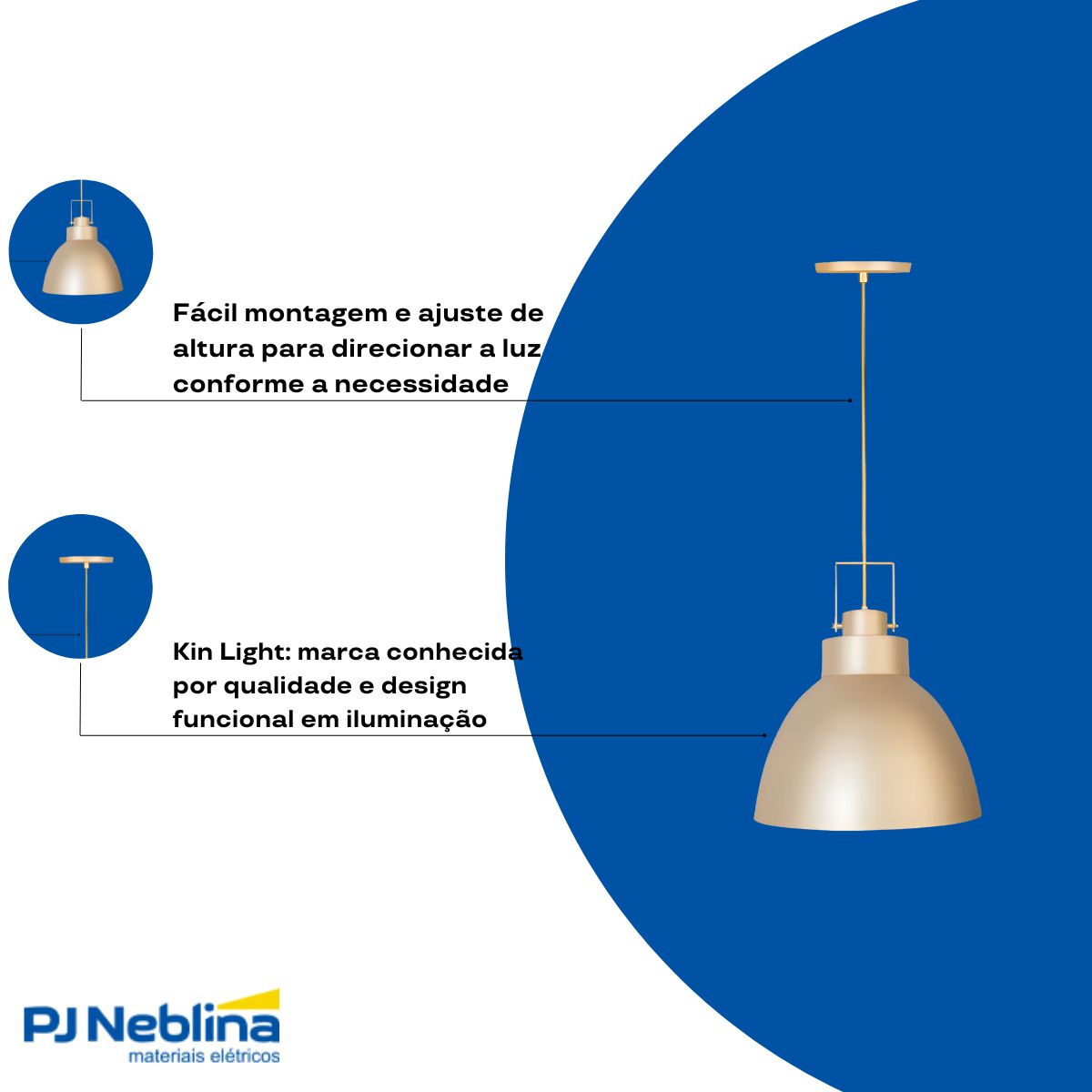 Luminaria Pendente Aveiro Champanhe/dourado E27