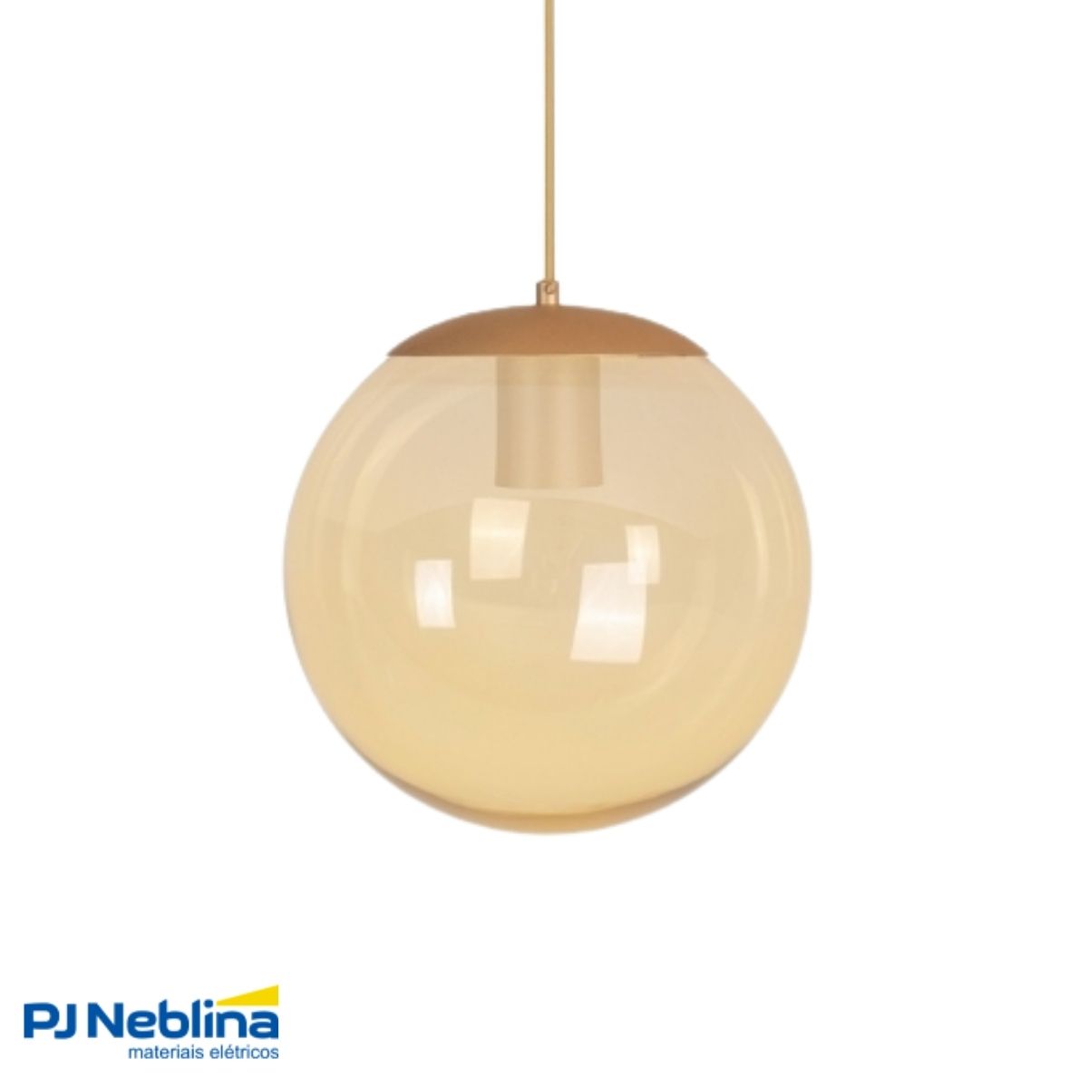 Luminaria Pendente Catar Dourado/ambar E27